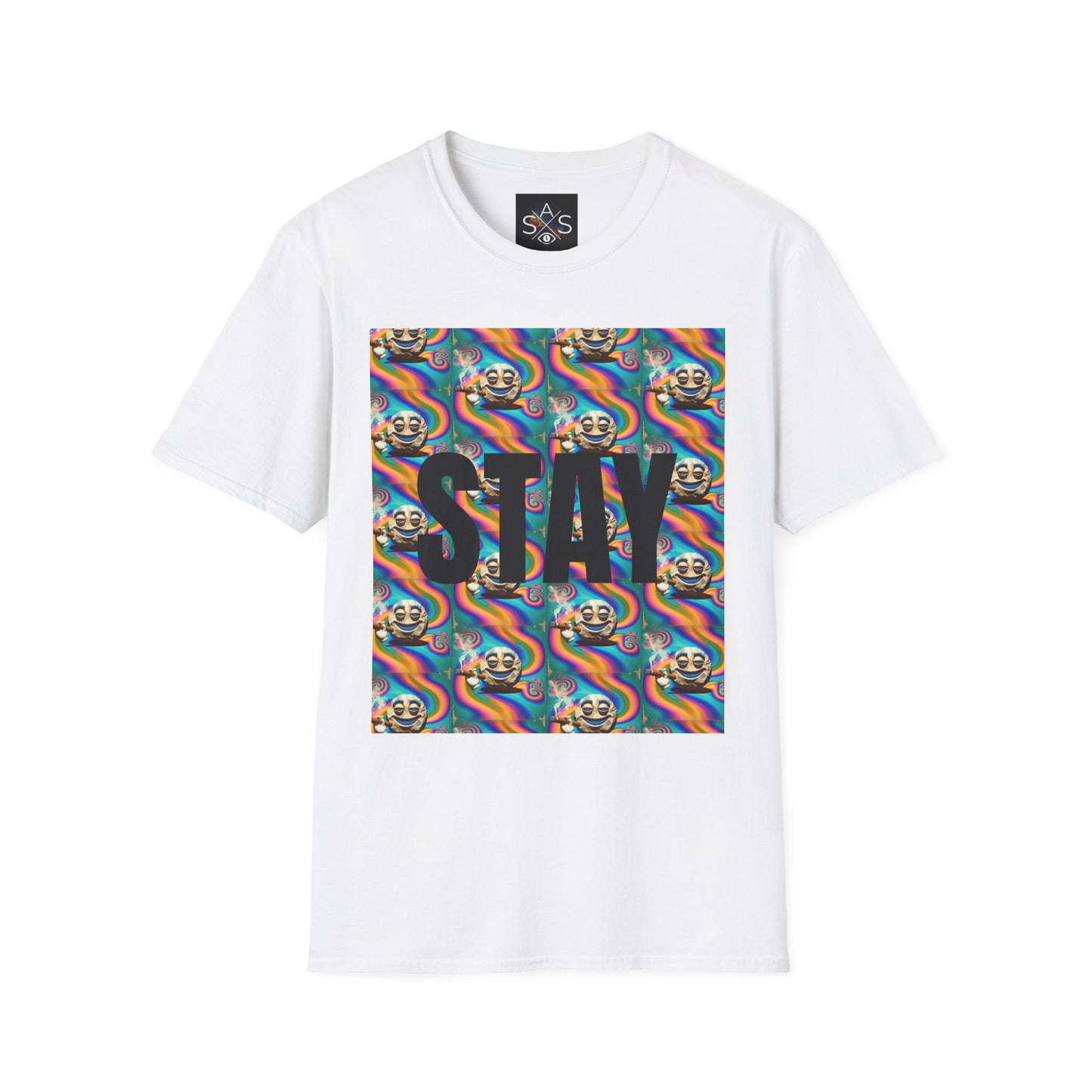 Stay Stoned Unisex Softstyle T-Shirt - Retro Vibe Graphic Tee for Fun Gatherings