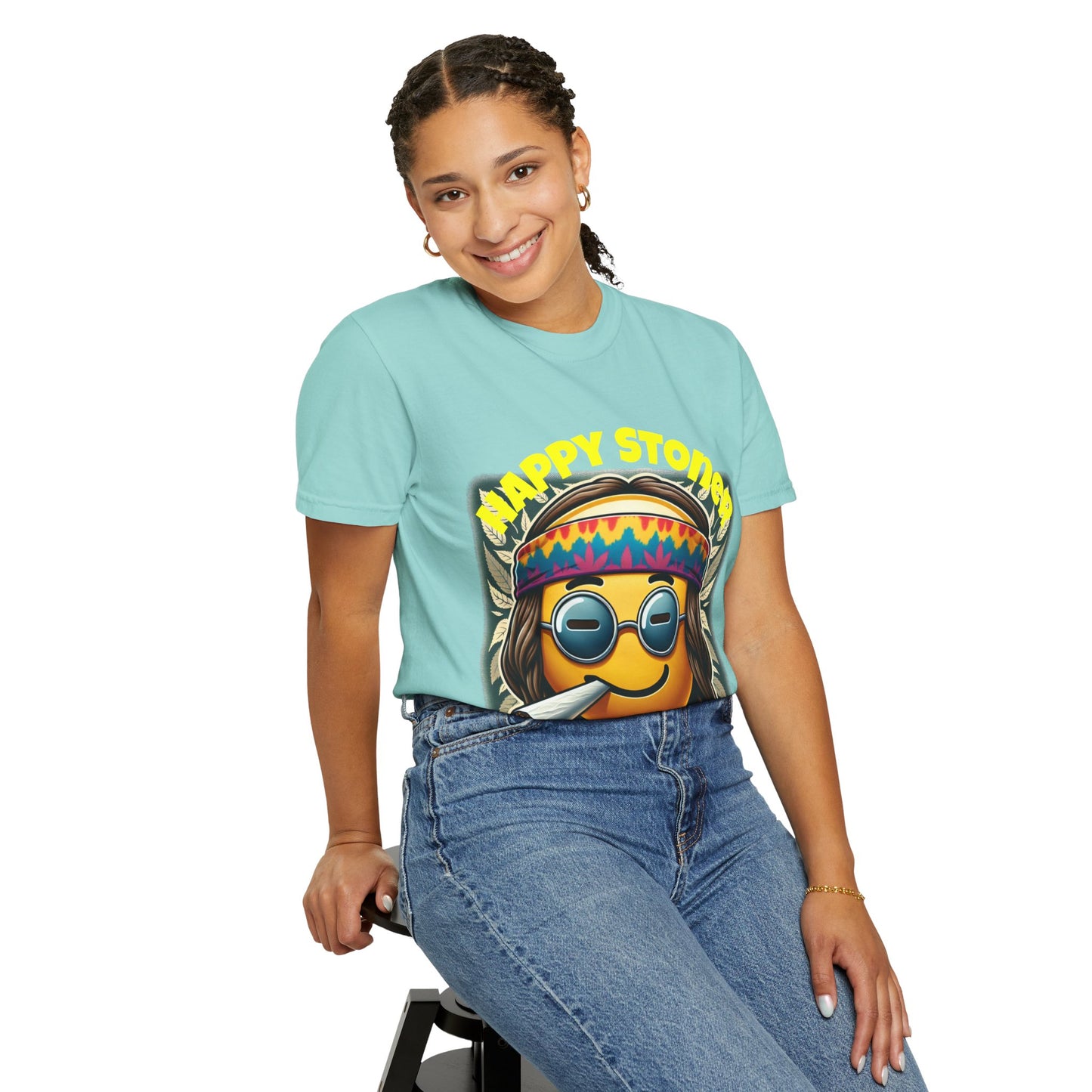 Happy Stoner Unisex Garment-Dyed T-Shirt | Chill Vibe Tee for Budding Enthusiasts