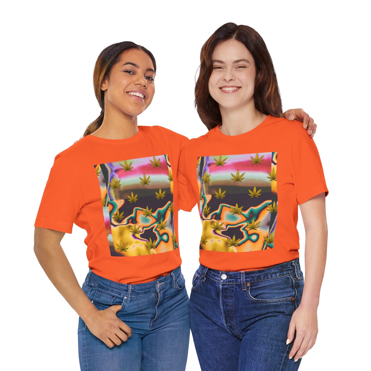 Vibrant Leaf Graphic Tee - Unisex Jersey Short Sleeve T-Shirt