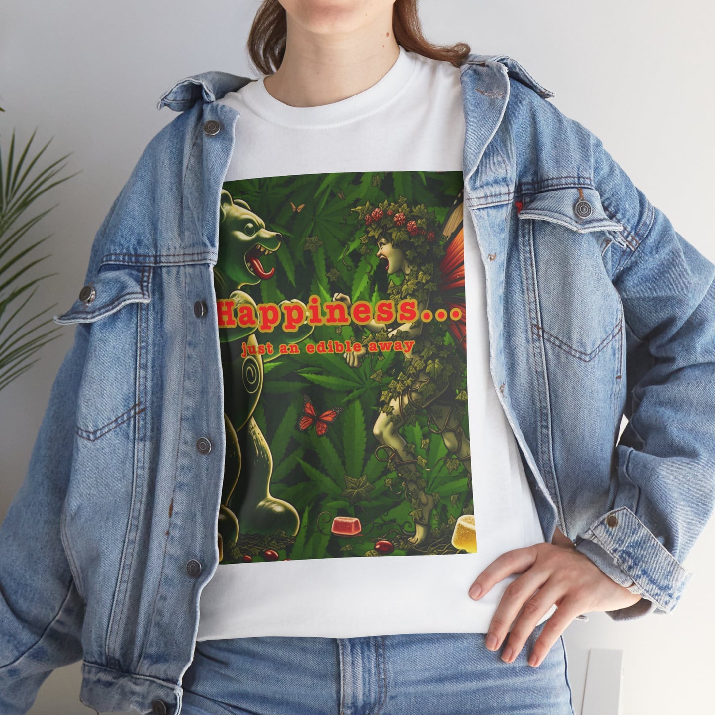 Happiness Jungle Unisex Heavy Cotton Tee, Graphic T-Shirt, Nature Lover Gift, Summer Wardrobe Essential, Unisex Casual Wear