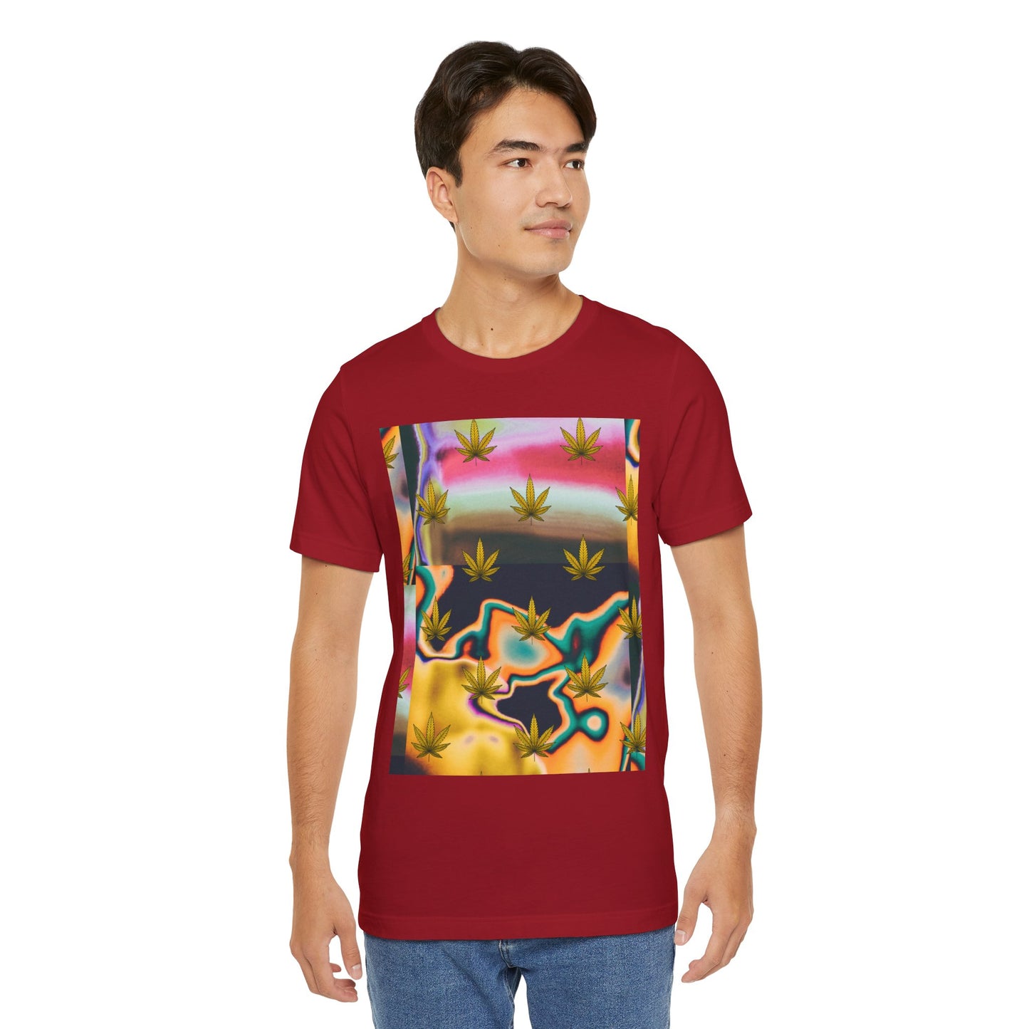 Vibrant Leaf Graphic Tee - Unisex Jersey Short Sleeve T-Shirt