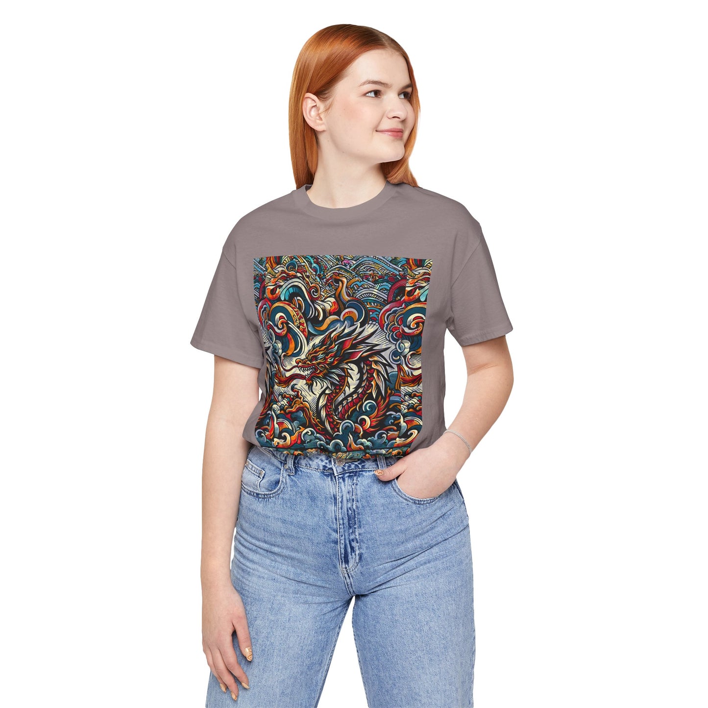 Vibrant Dragon Graphic Tee - Unisex Jersey Short Sleeve Shirt