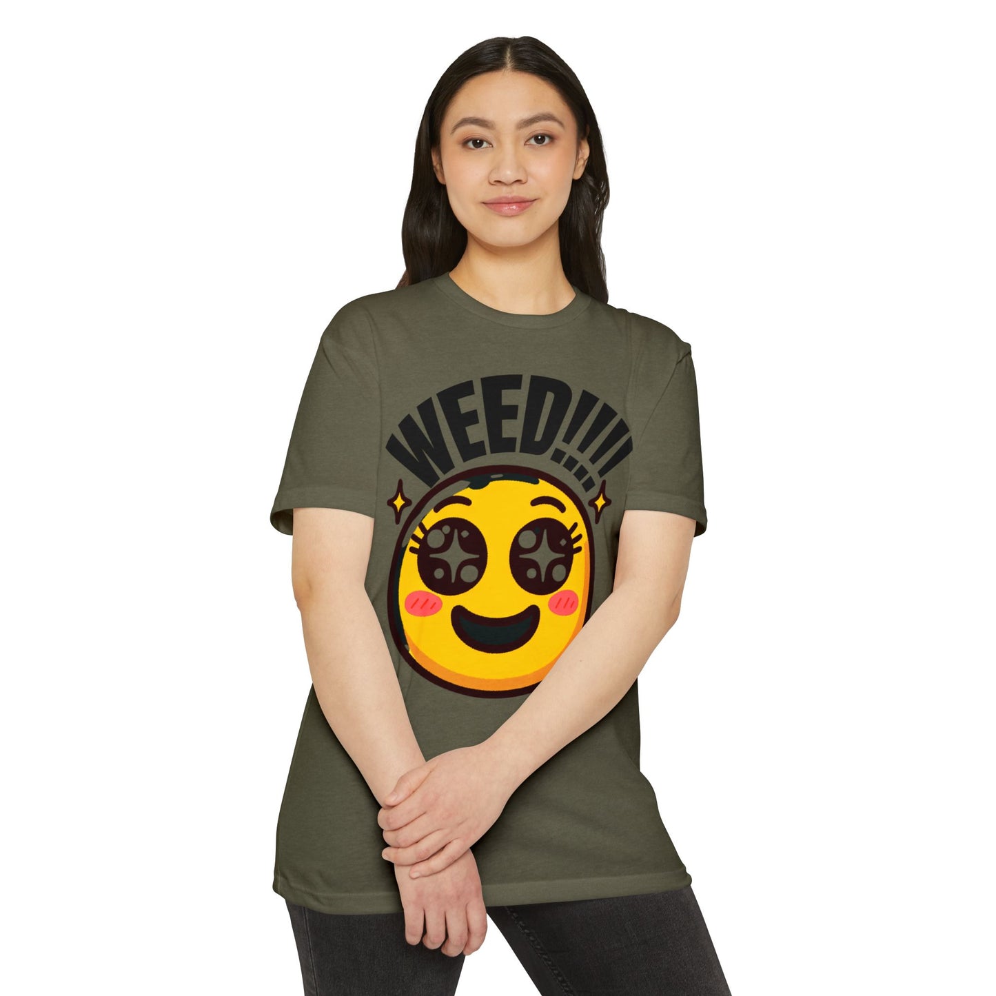 Fun Weed Smiley Face T-Shirt for Cannabis Lovers