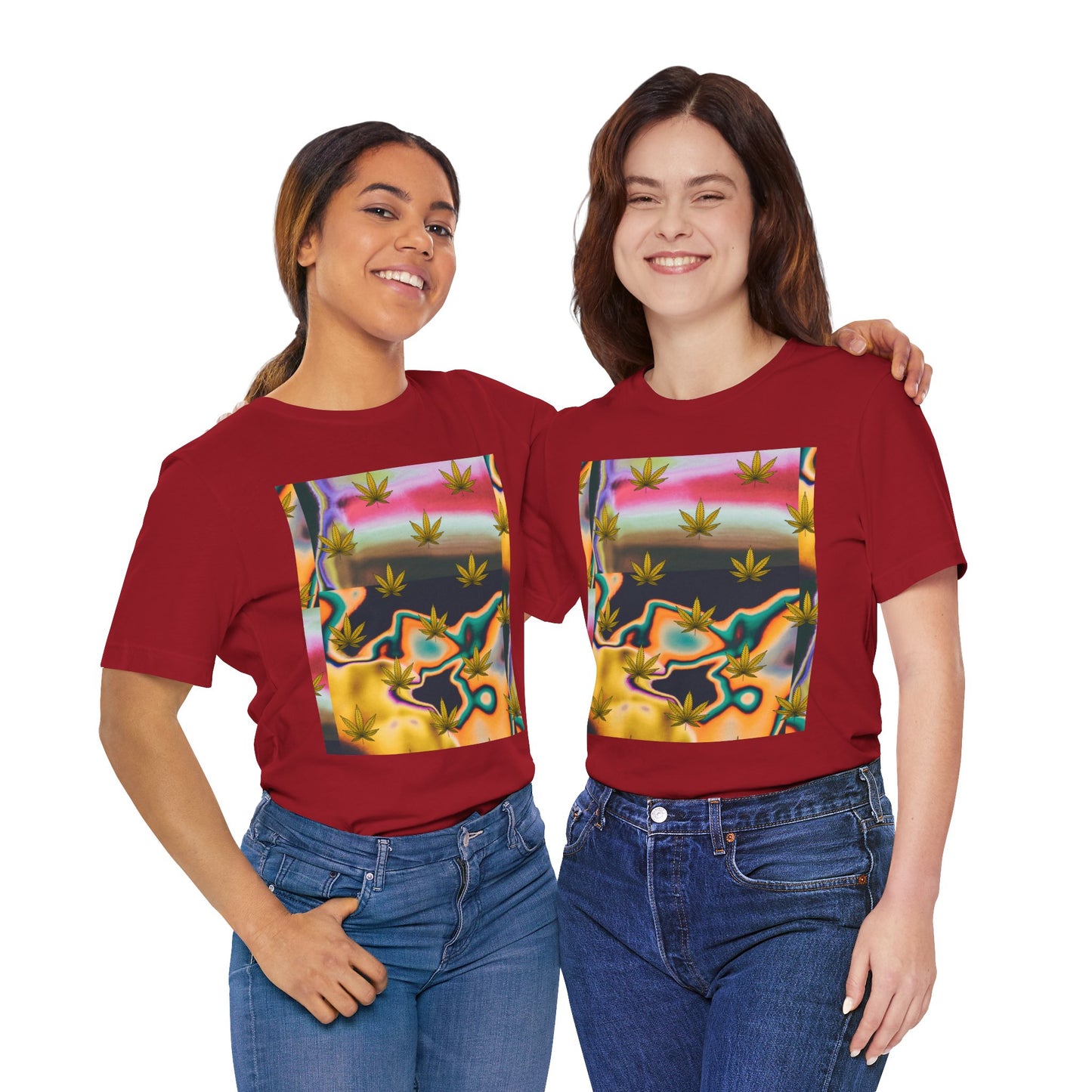 Vibrant Leaf Graphic Tee - Unisex Jersey Short Sleeve T-Shirt