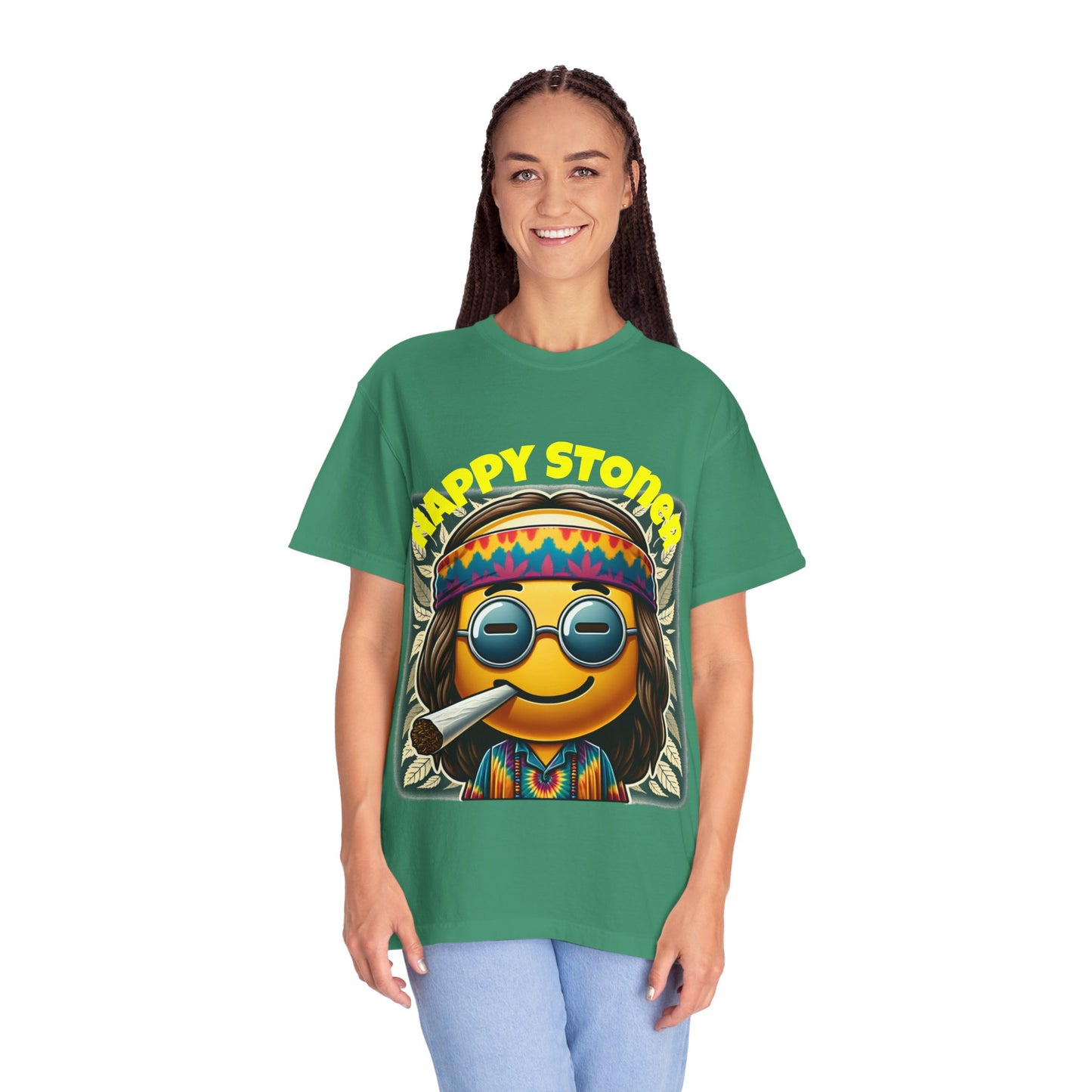 Happy Stoner Unisex Garment-Dyed T-Shirt | Chill Vibe Tee for Budding Enthusiasts