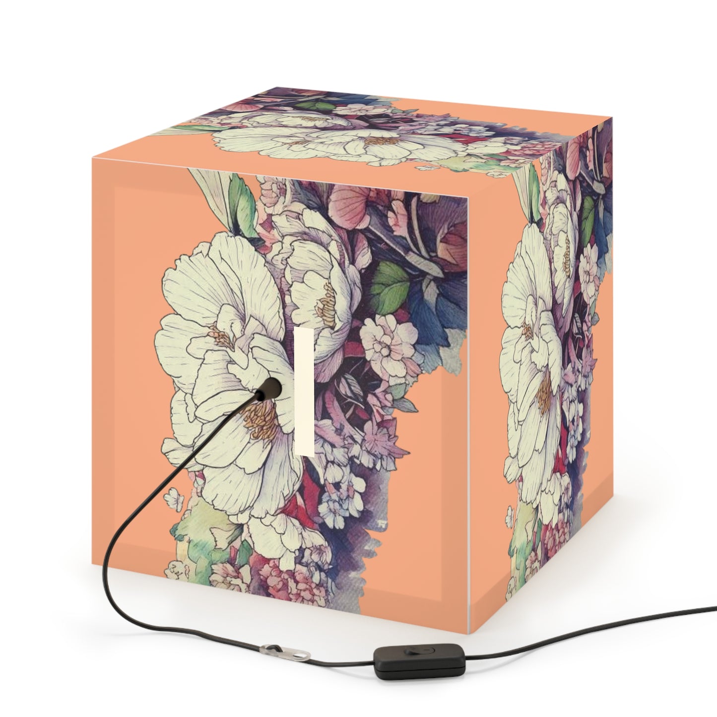 Exotic Flower Light Cube Lamp