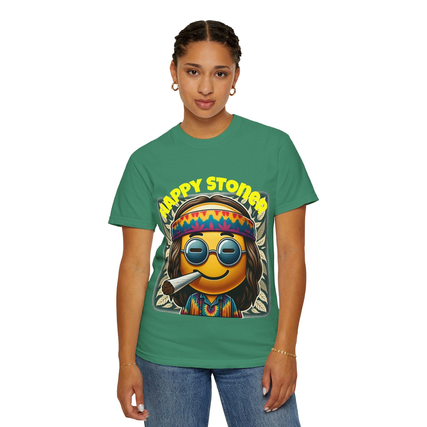 Happy Stoner Unisex Garment-Dyed T-Shirt | Chill Vibe Tee for Budding Enthusiasts
