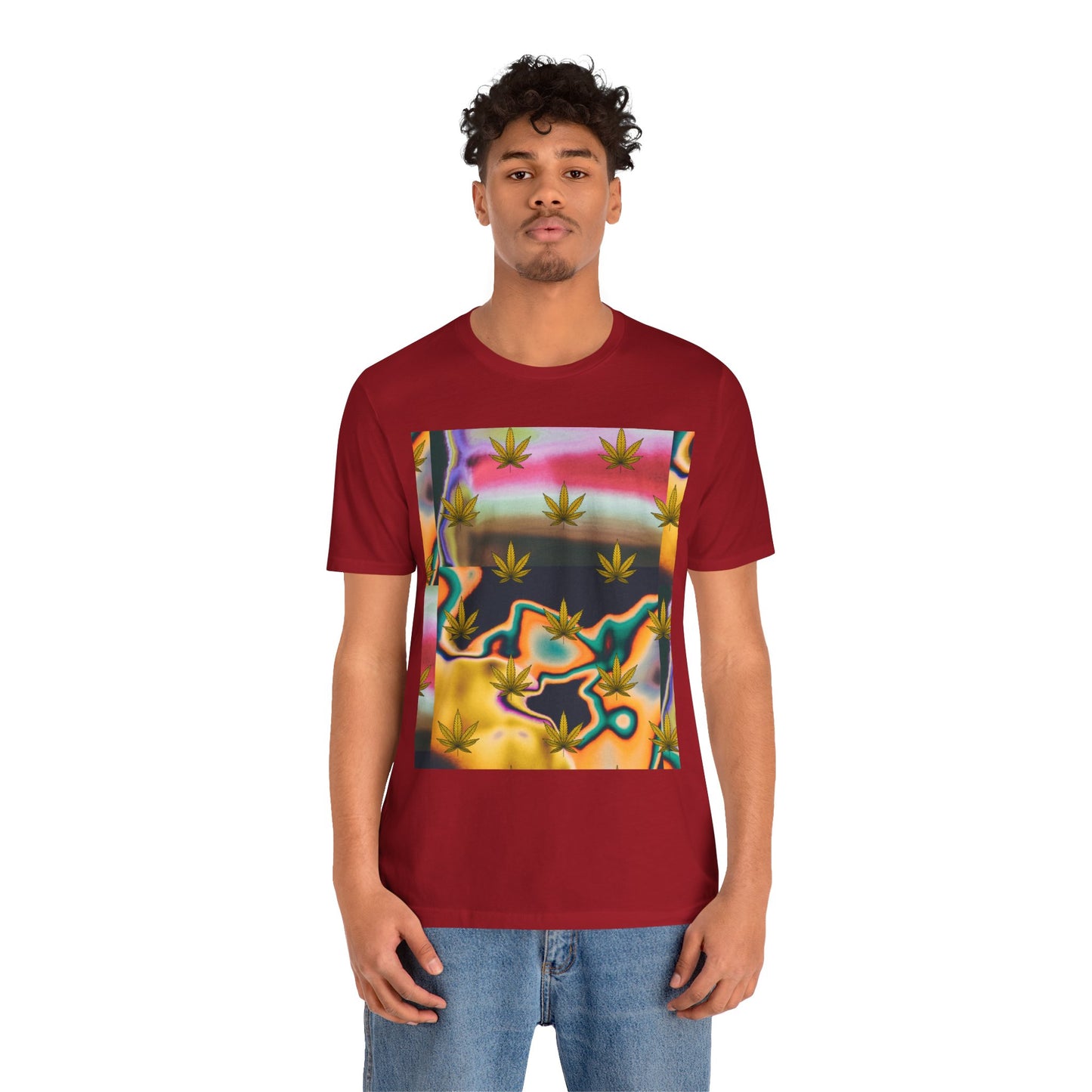 Vibrant Leaf Graphic Tee - Unisex Jersey Short Sleeve T-Shirt