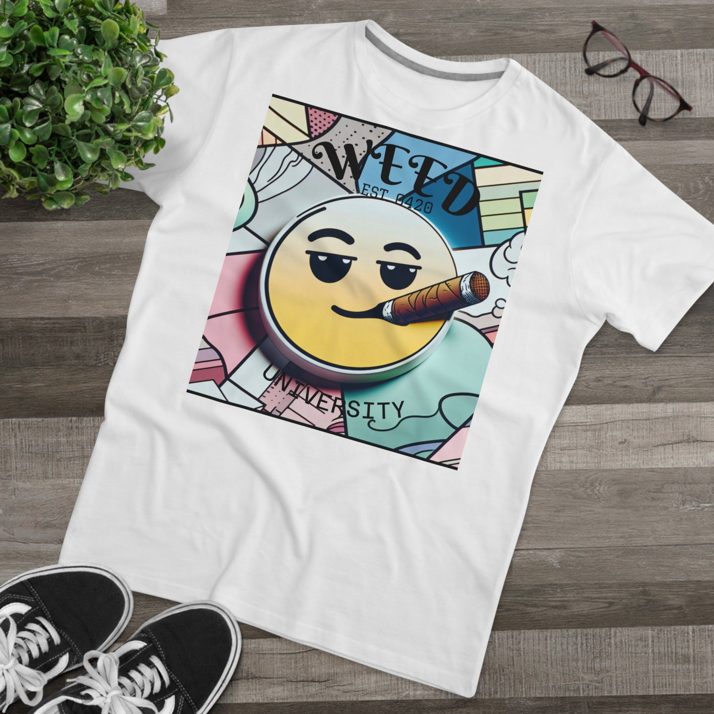 Cozy Weed University Tee - Modern Fit Cannabis T-Shirt for Fun Lovers