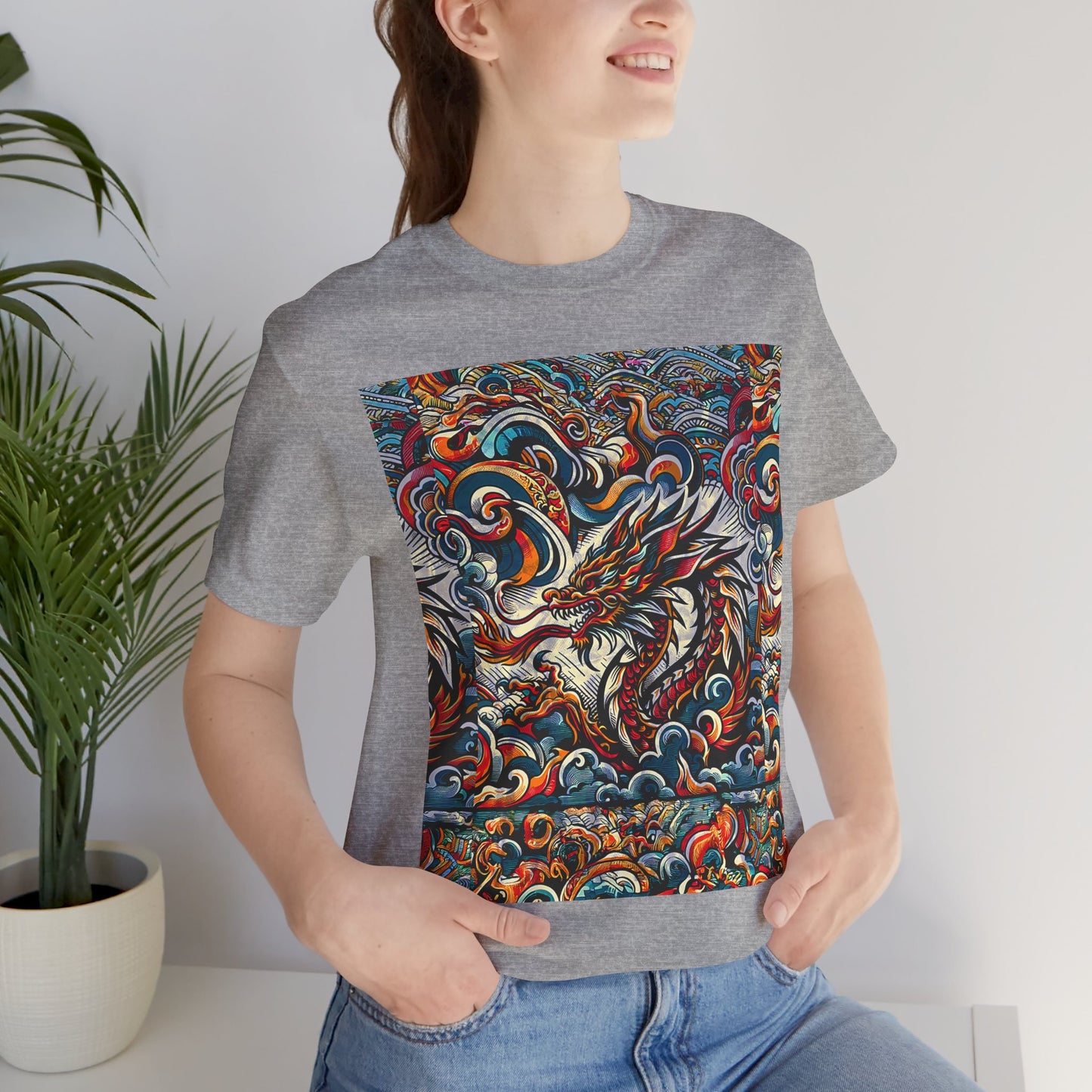 Vibrant Dragon Graphic Tee - Unisex Jersey Short Sleeve Shirt