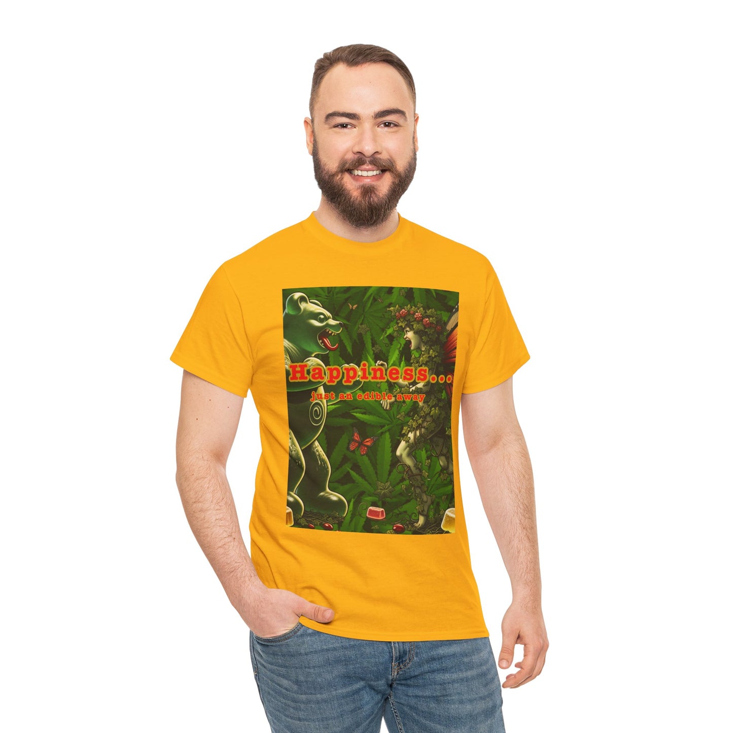 Happiness Jungle Unisex Heavy Cotton Tee, Graphic T-Shirt, Nature Lover Gift, Summer Wardrobe Essential, Unisex Casual Wear