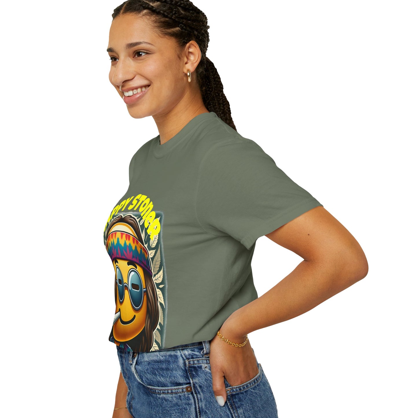 Happy Stoner Unisex Garment-Dyed T-Shirt | Chill Vibe Tee for Budding Enthusiasts