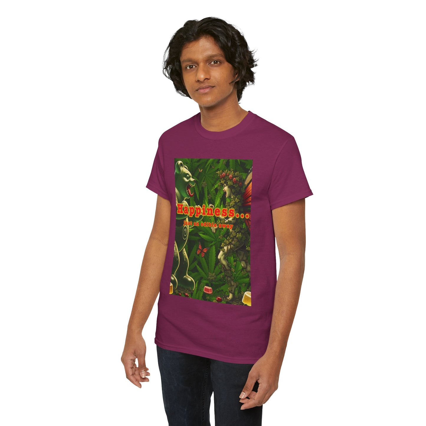 Happiness Jungle Unisex Heavy Cotton Tee, Graphic T-Shirt, Nature Lover Gift, Summer Wardrobe Essential, Unisex Casual Wear