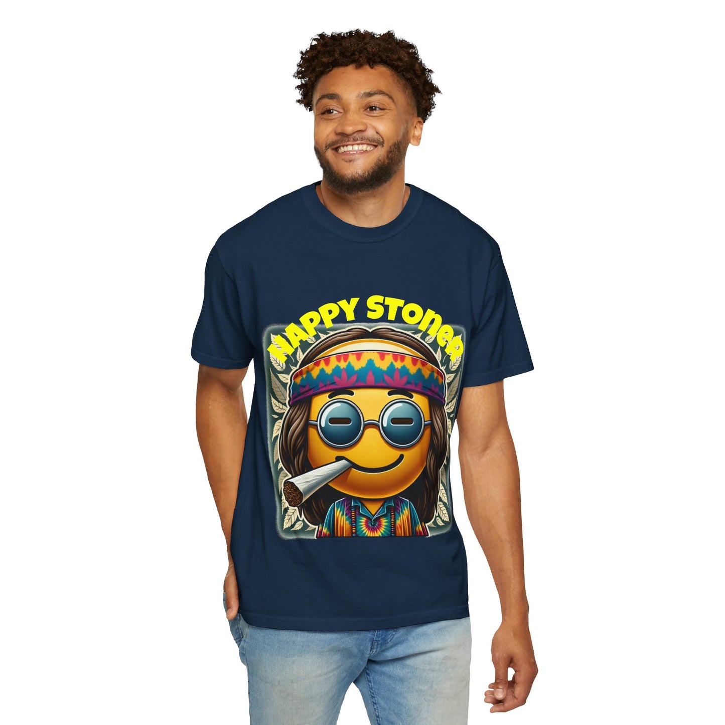 Happy Stoner Unisex Garment-Dyed T-Shirt | Chill Vibe Tee for Budding Enthusiasts