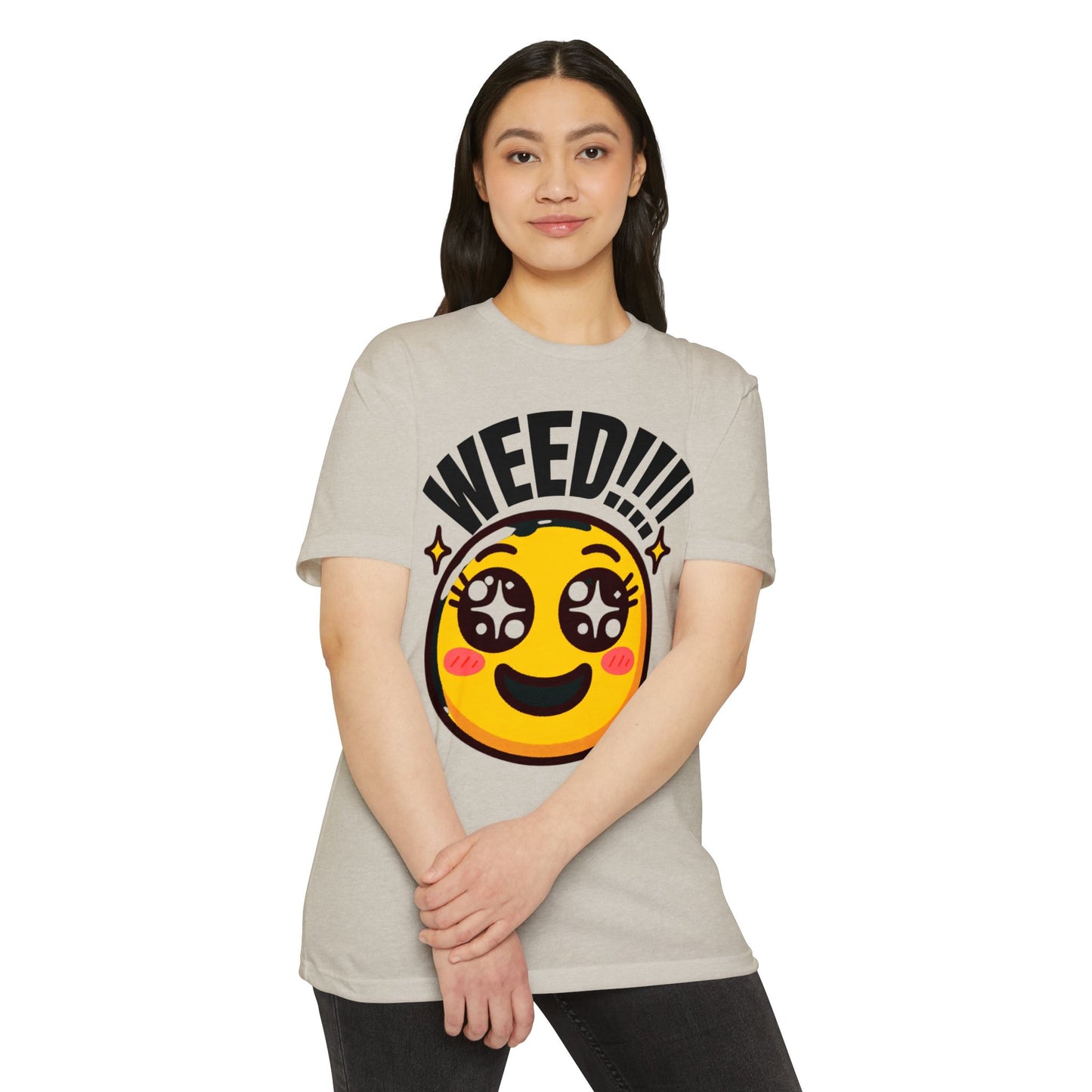 Fun Weed Smiley Face T-Shirt for Cannabis Lovers