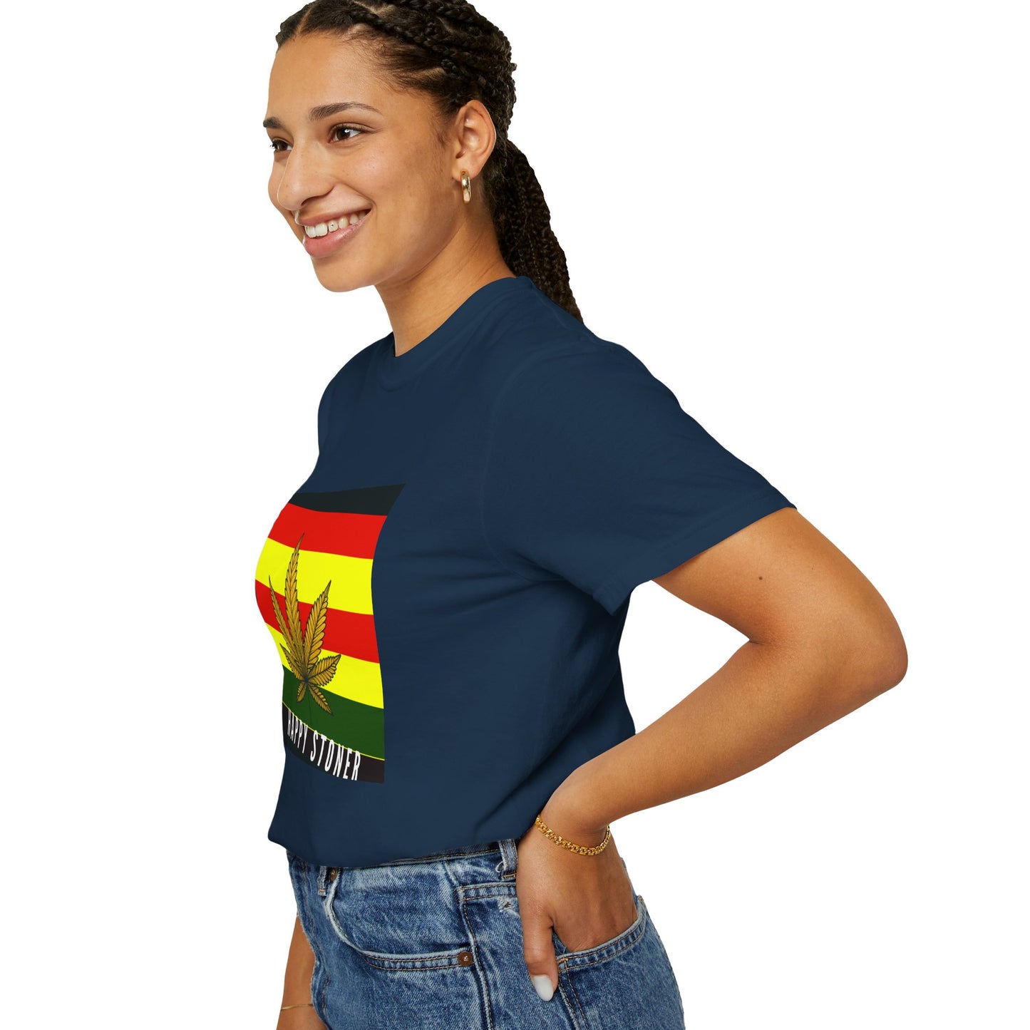Happy Stoner Unisex Garment-Dyed T-shirt - Chill Vibes for Cannabis Enthusiasts