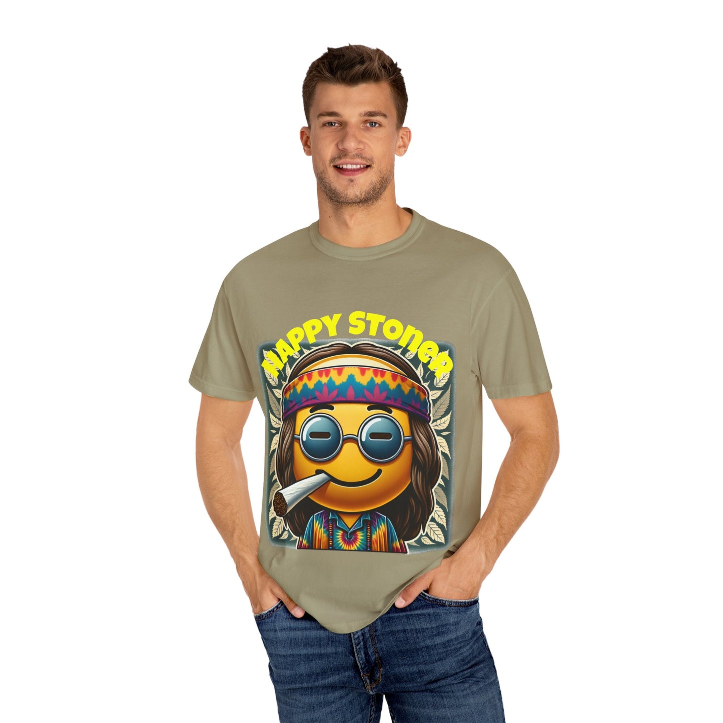 Happy Stoner Unisex Garment-Dyed T-Shirt | Chill Vibe Tee for Budding Enthusiasts