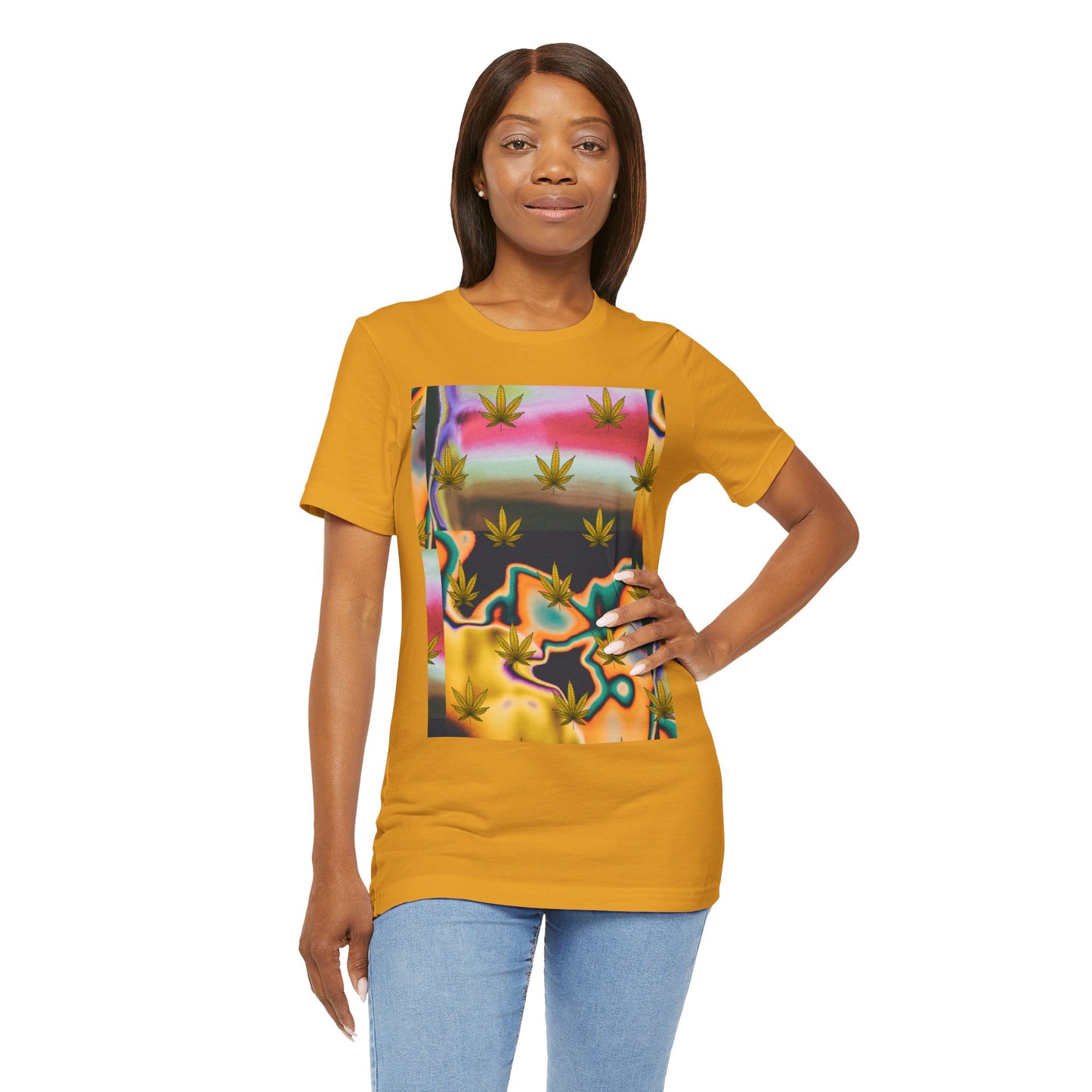 Vibrant Leaf Graphic Tee - Unisex Jersey Short Sleeve T-Shirt