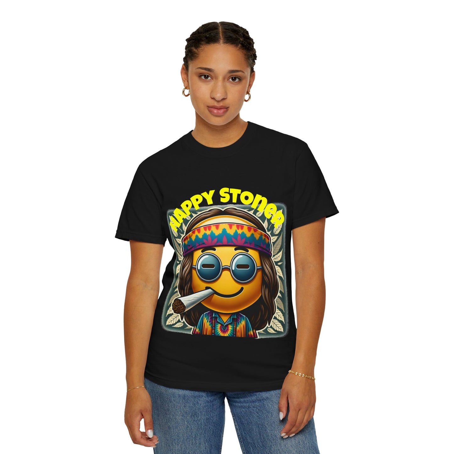 Happy Stoner Unisex Garment-Dyed T-Shirt | Chill Vibe Tee for Budding Enthusiasts