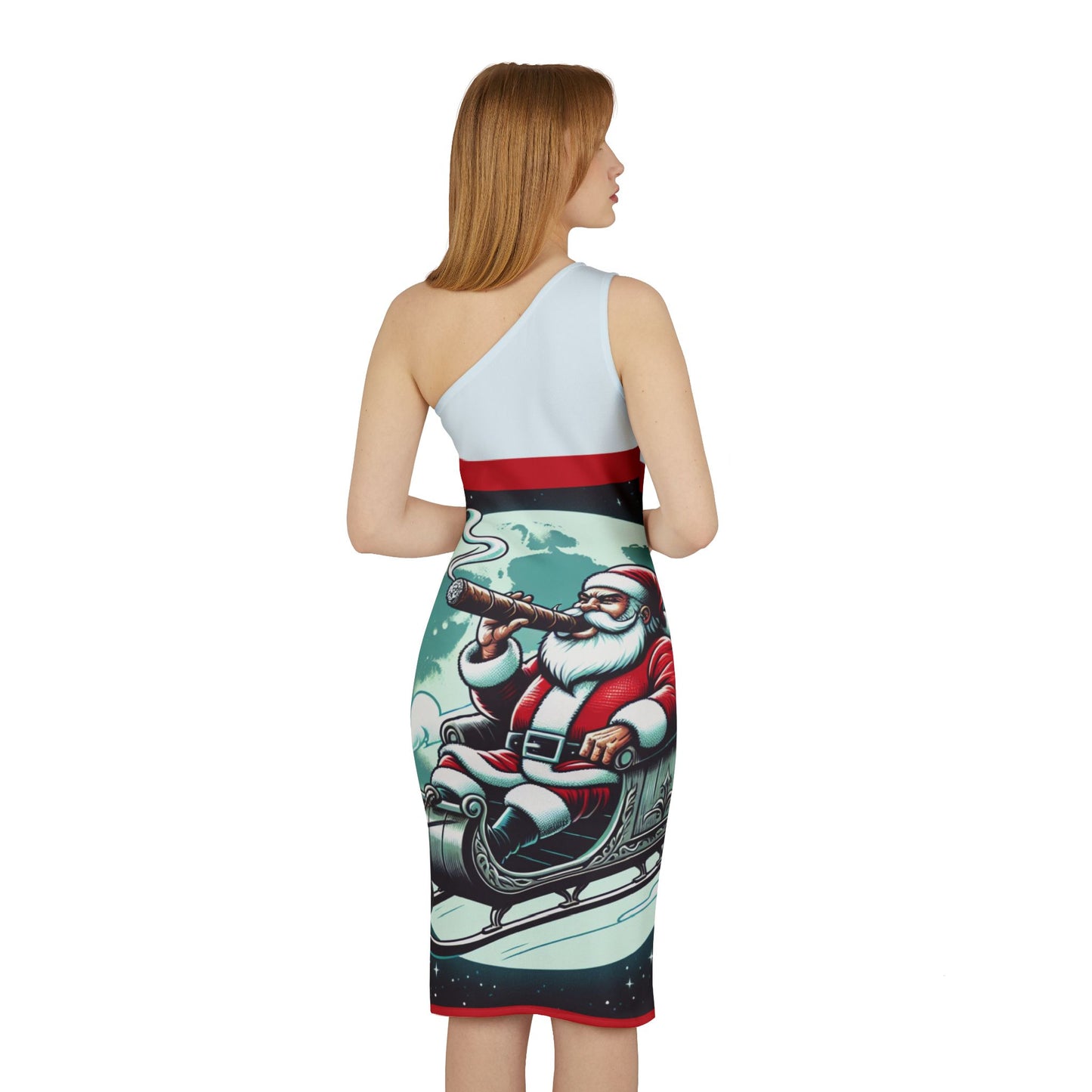 Make Santa Happy Shoulder Dress (AOP)