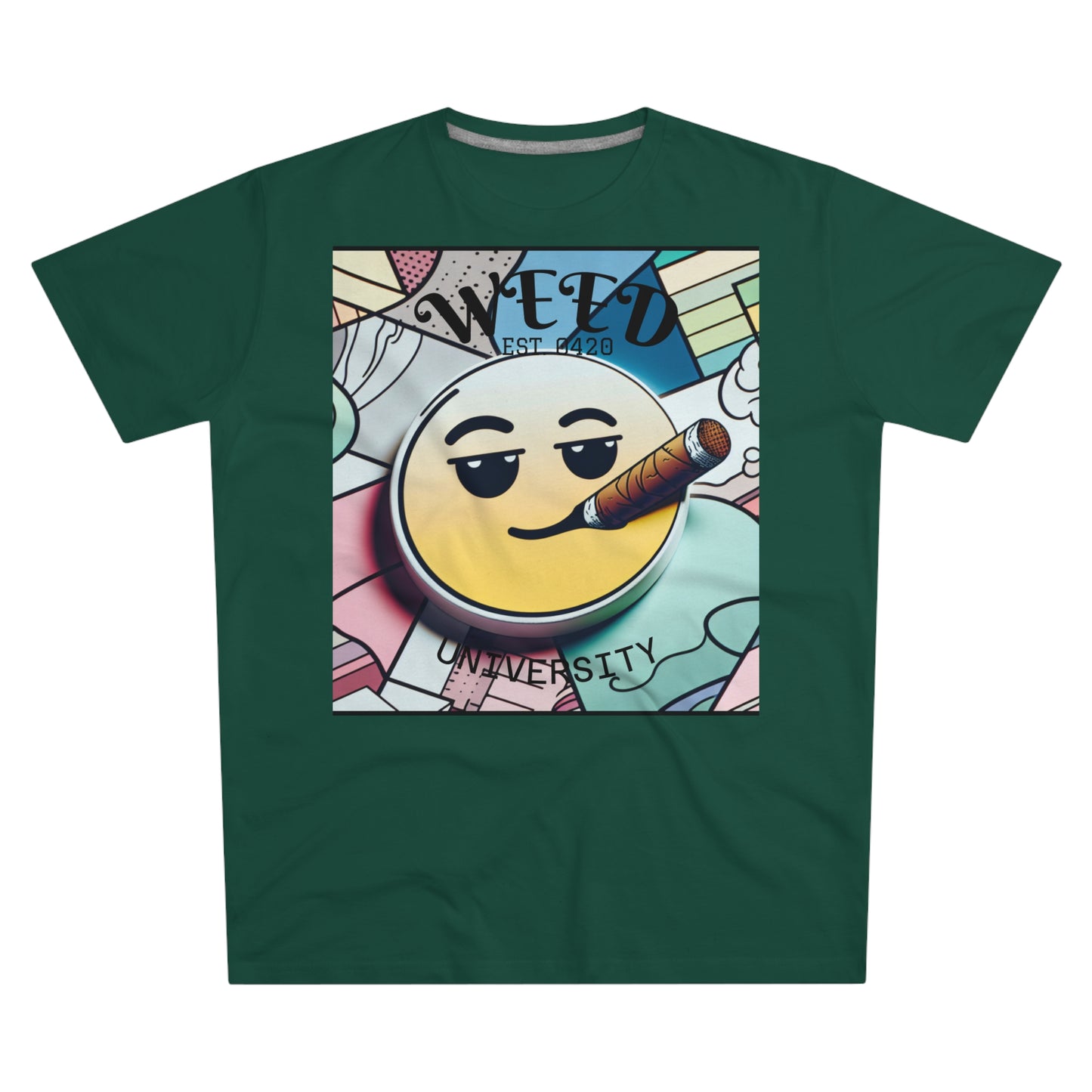 Cozy Weed University Tee - Modern Fit Cannabis T-Shirt for Fun Lovers