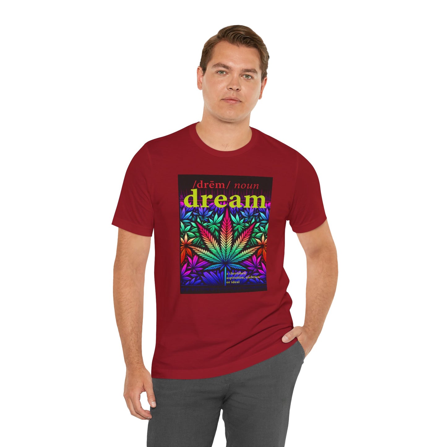 Dream Inspired Unisex Jersey Tee - Vibrant Cannabis Graphic T-Shirt