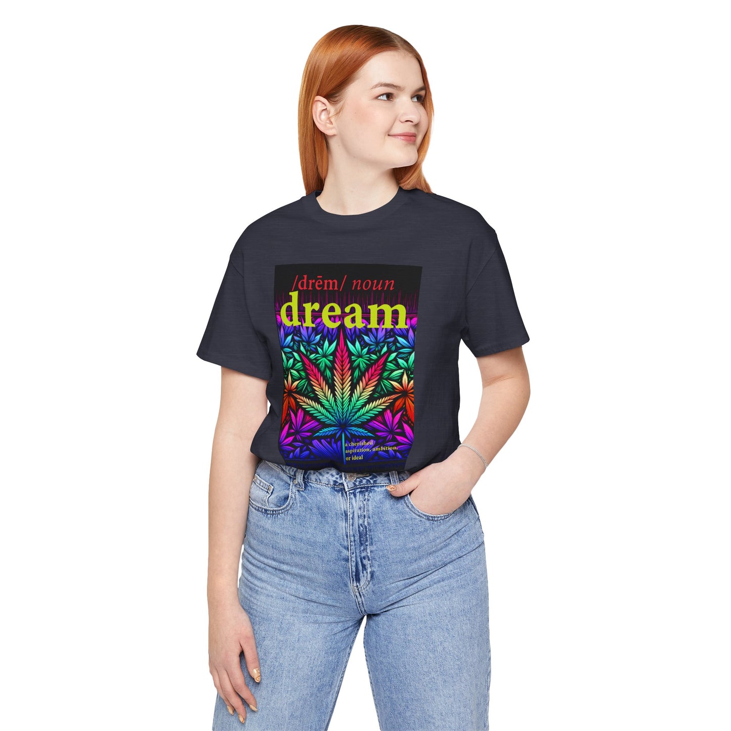 Dream Inspired Unisex Jersey Tee - Vibrant Cannabis Graphic T-Shirt