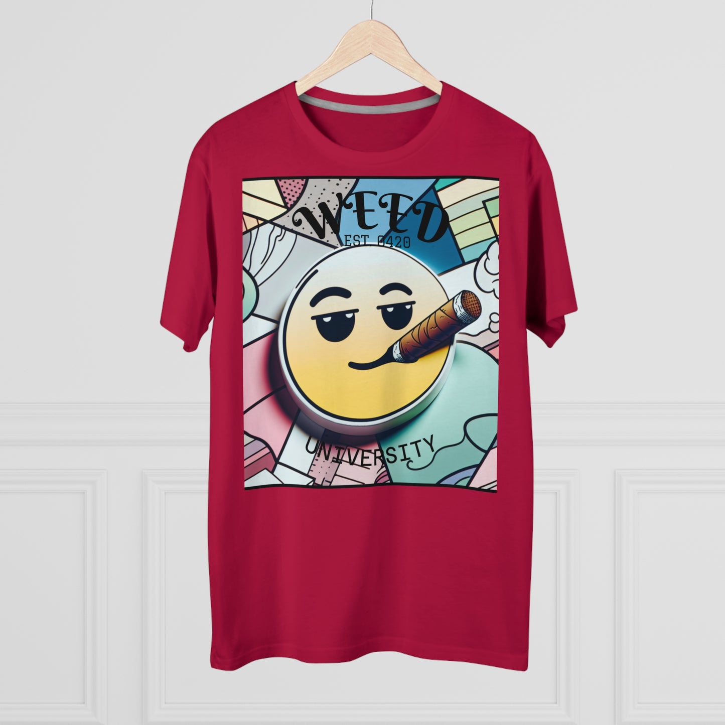 Cozy Weed University Tee - Modern Fit Cannabis T-Shirt for Fun Lovers