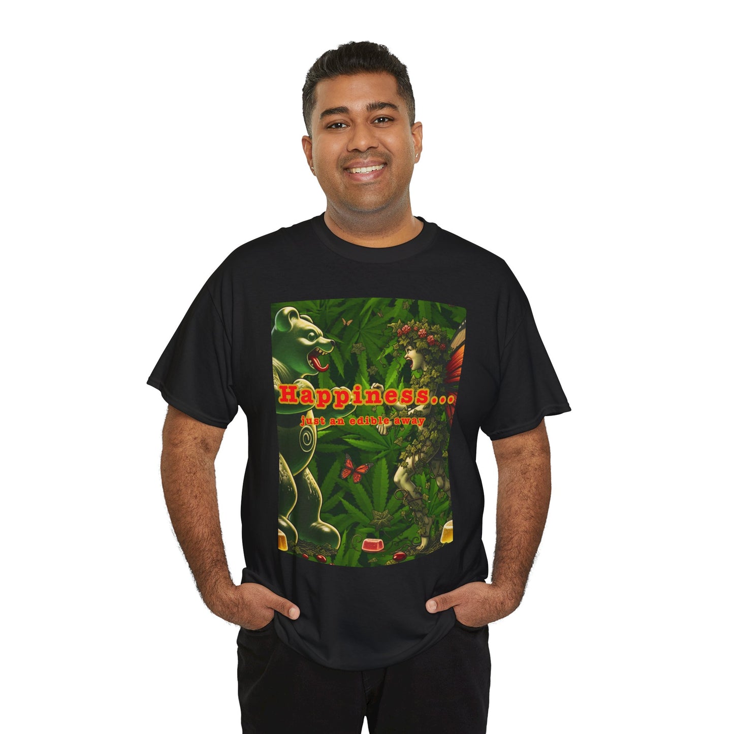 Happiness Jungle Unisex Heavy Cotton Tee, Graphic T-Shirt, Nature Lover Gift, Summer Wardrobe Essential, Unisex Casual Wear