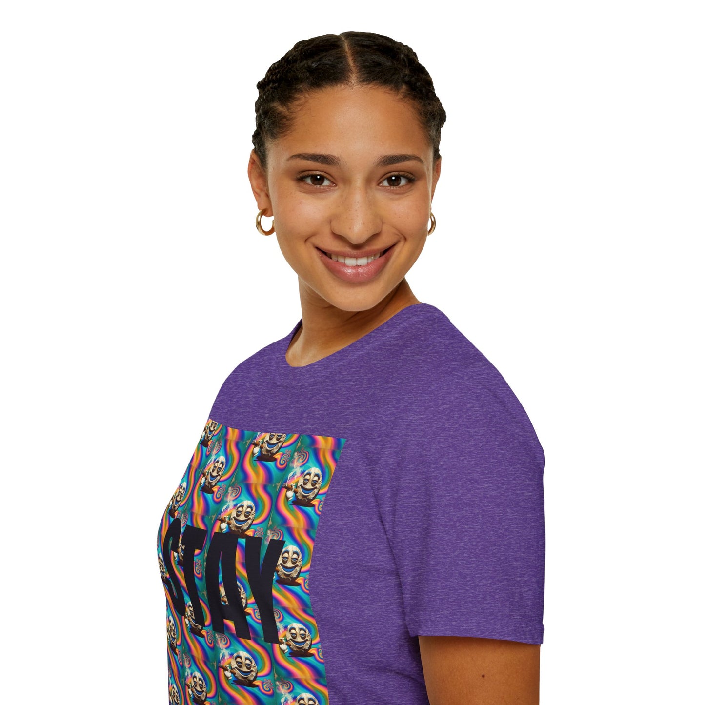 Stay Stoned Unisex Softstyle T-Shirt - Retro Vibe Graphic Tee for Fun Gatherings