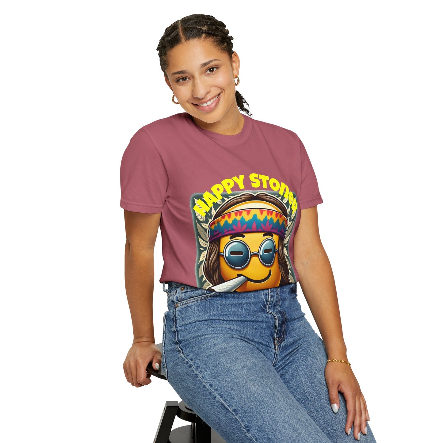 Happy Stoner Unisex Garment-Dyed T-Shirt | Chill Vibe Tee for Budding Enthusiasts