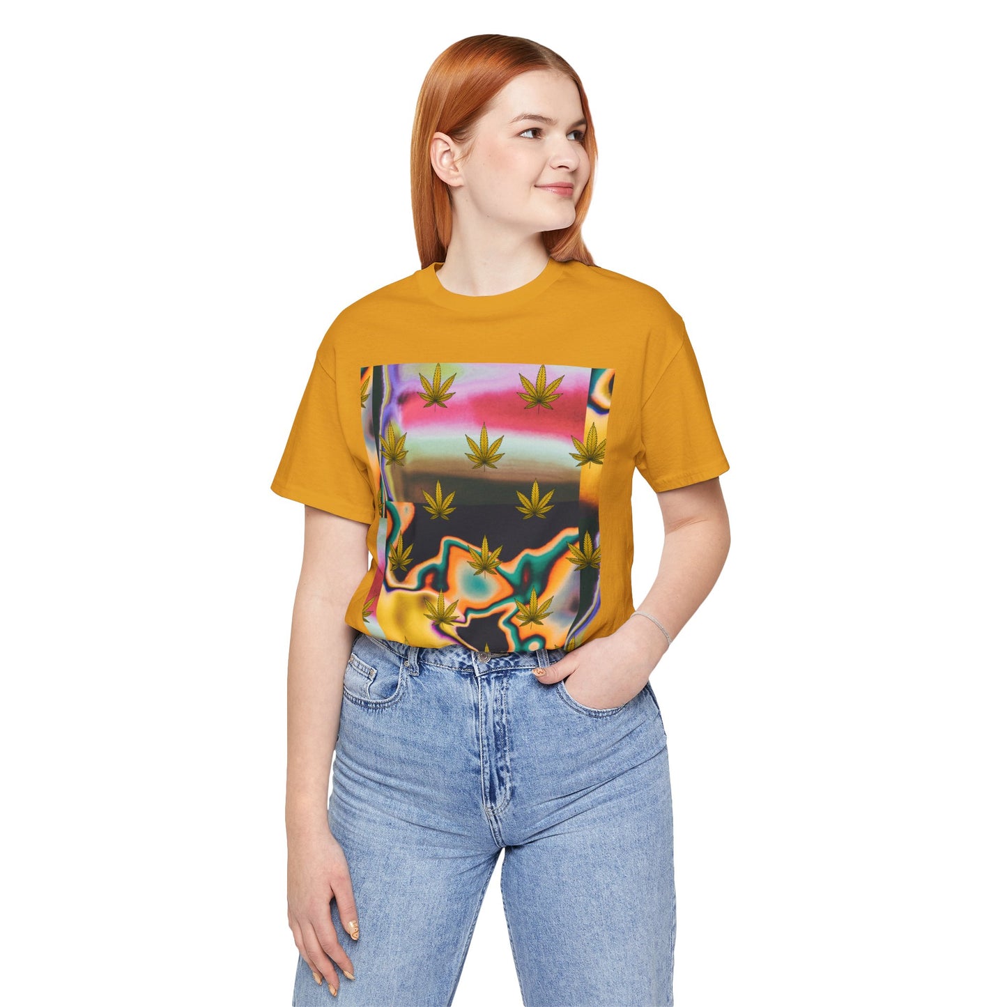 Vibrant Leaf Graphic Tee - Unisex Jersey Short Sleeve T-Shirt