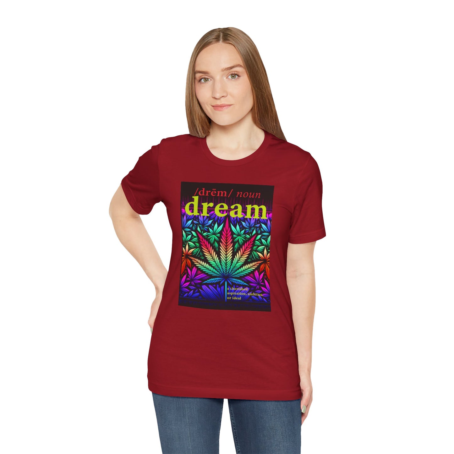 Dream Inspired Unisex Jersey Tee - Vibrant Cannabis Graphic T-Shirt