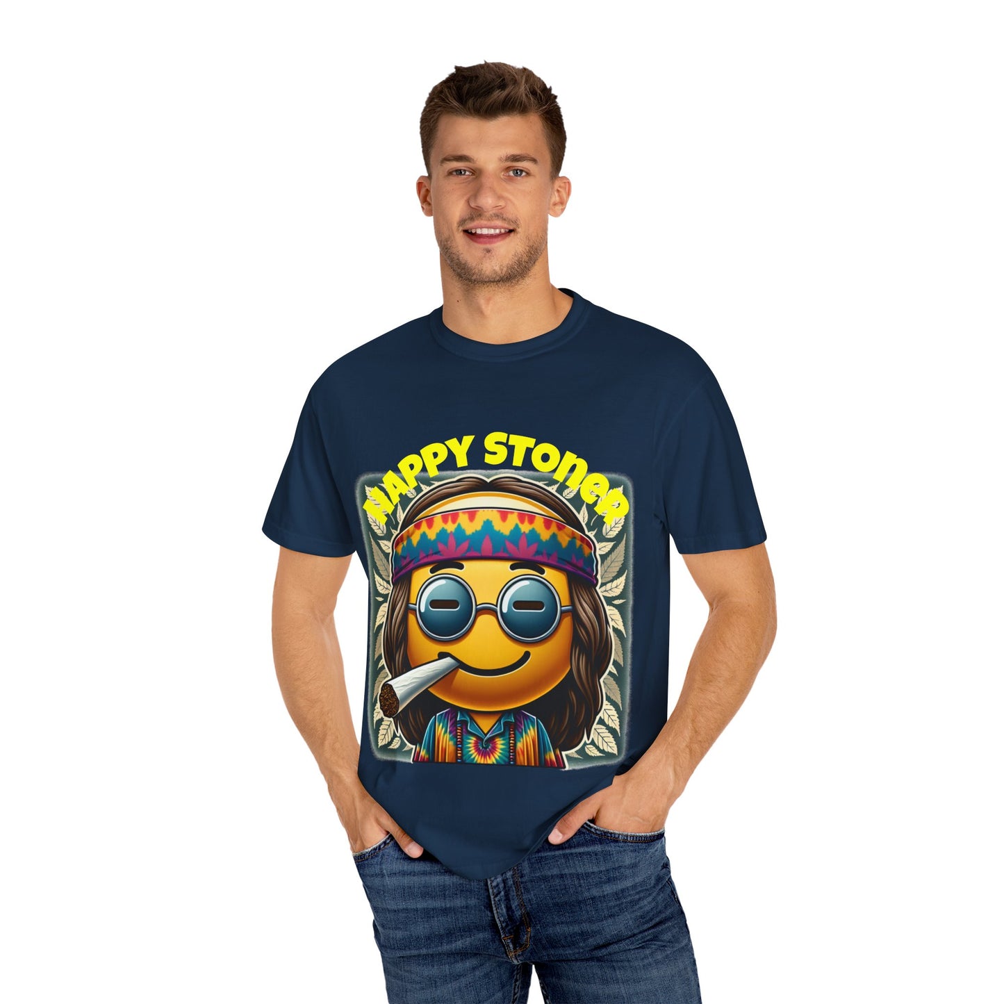 Happy Stoner Unisex Garment-Dyed T-Shirt | Chill Vibe Tee for Budding Enthusiasts