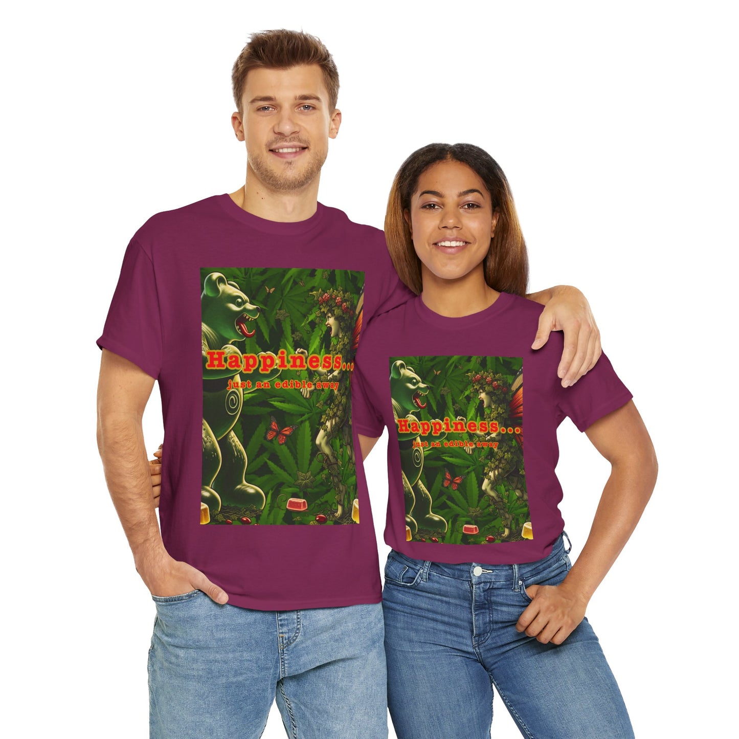 Happiness Jungle Unisex Heavy Cotton Tee, Graphic T-Shirt, Nature Lover Gift, Summer Wardrobe Essential, Unisex Casual Wear