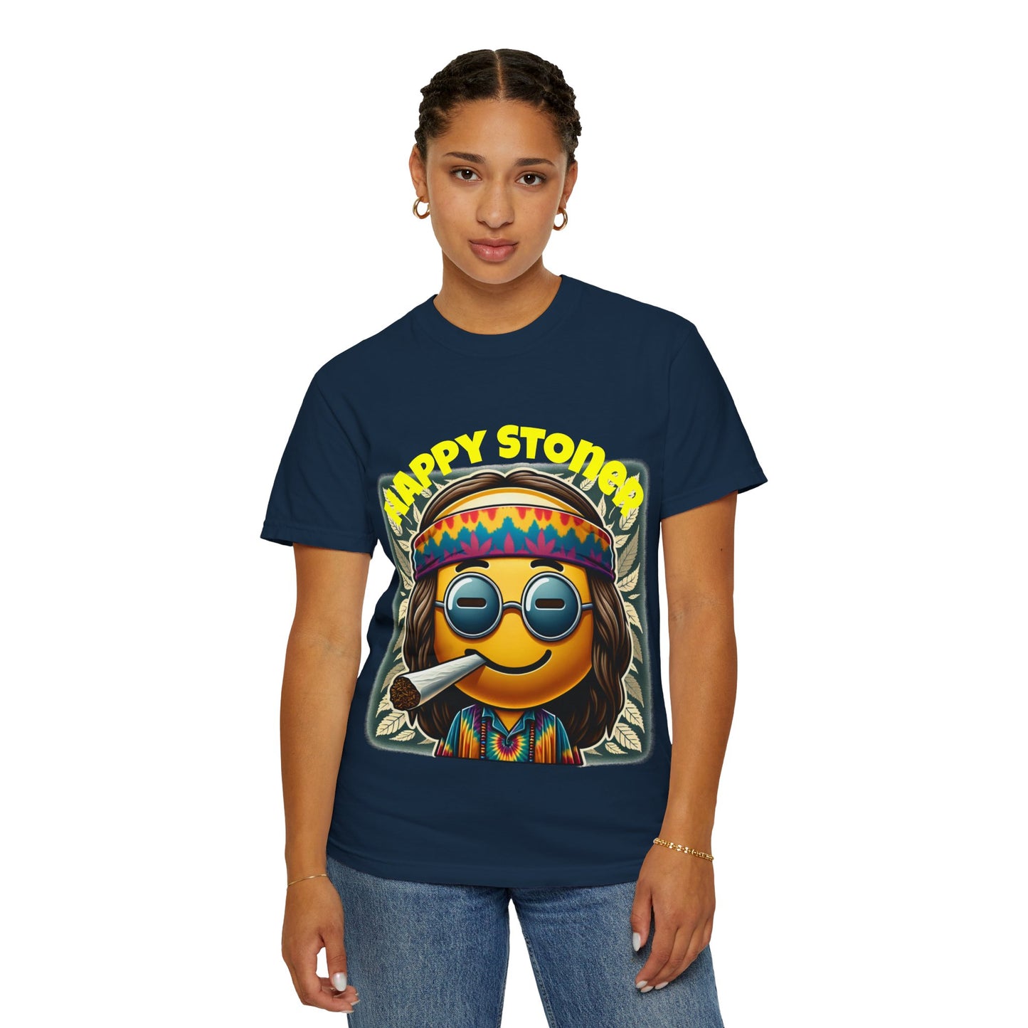 Happy Stoner Unisex Garment-Dyed T-Shirt | Chill Vibe Tee for Budding Enthusiasts