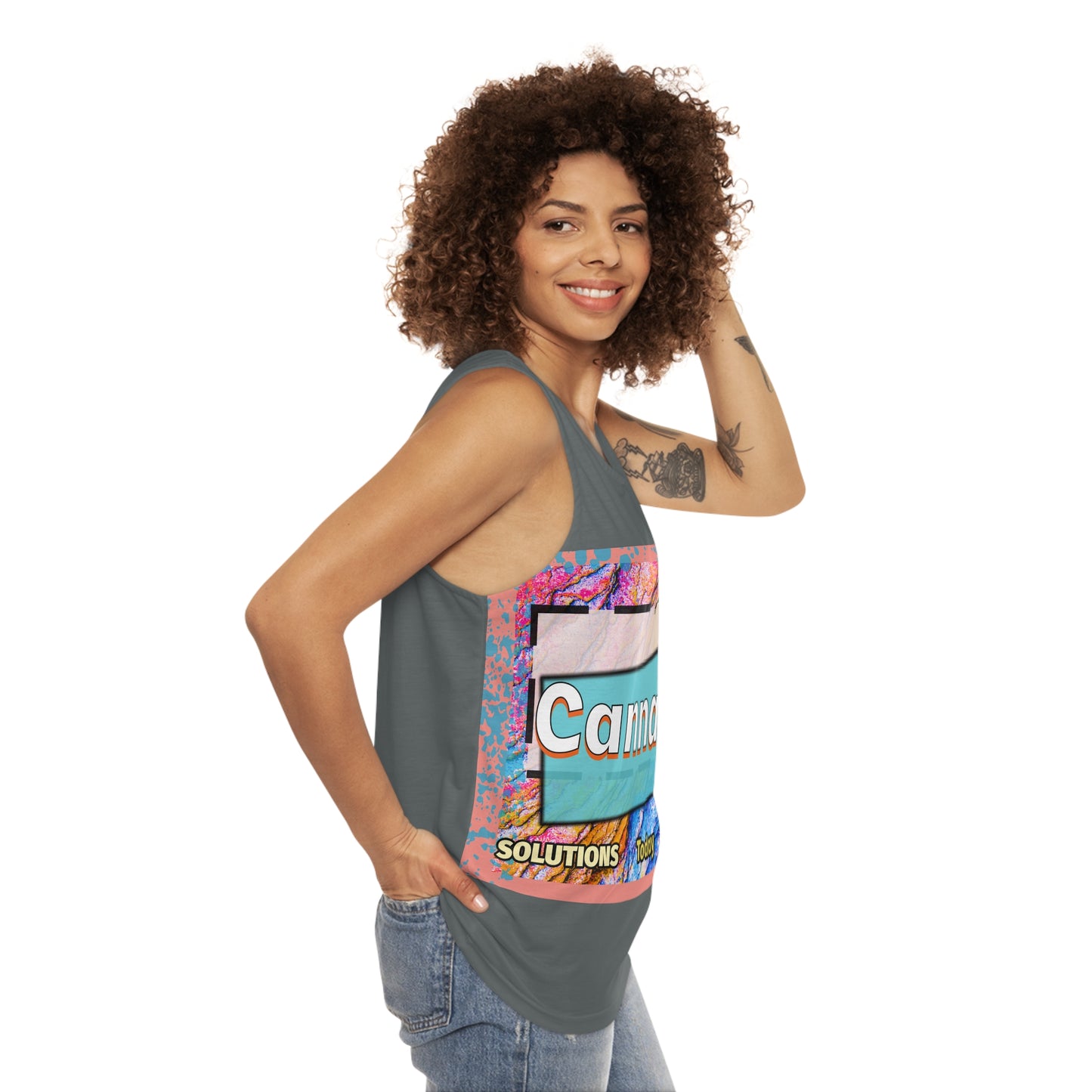 Trendy Cannabis Solutions Unisex Tank Top - Perfect for Summer Vibes