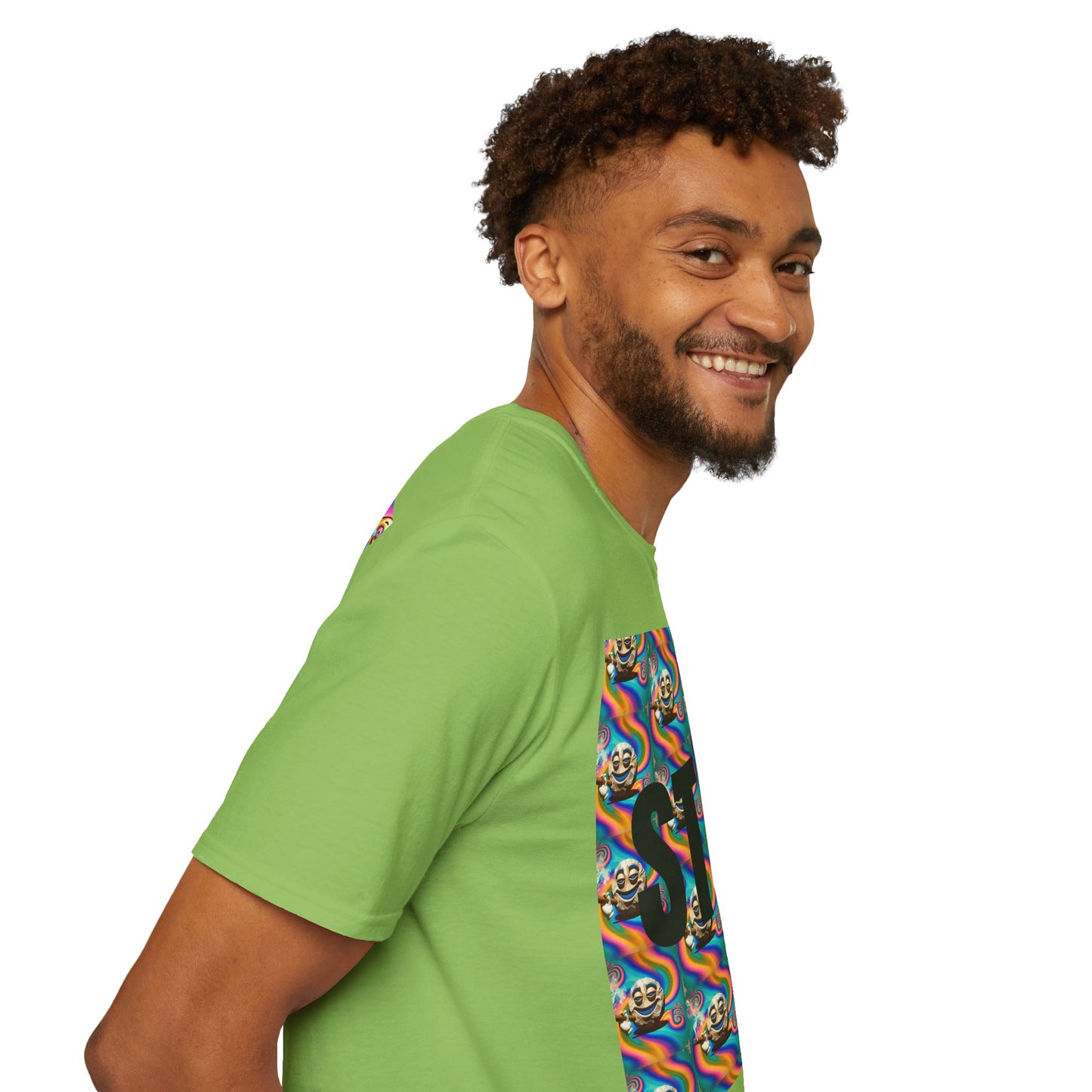 Stay Stoned Unisex Softstyle T-Shirt - Retro Vibe Graphic Tee for Fun Gatherings