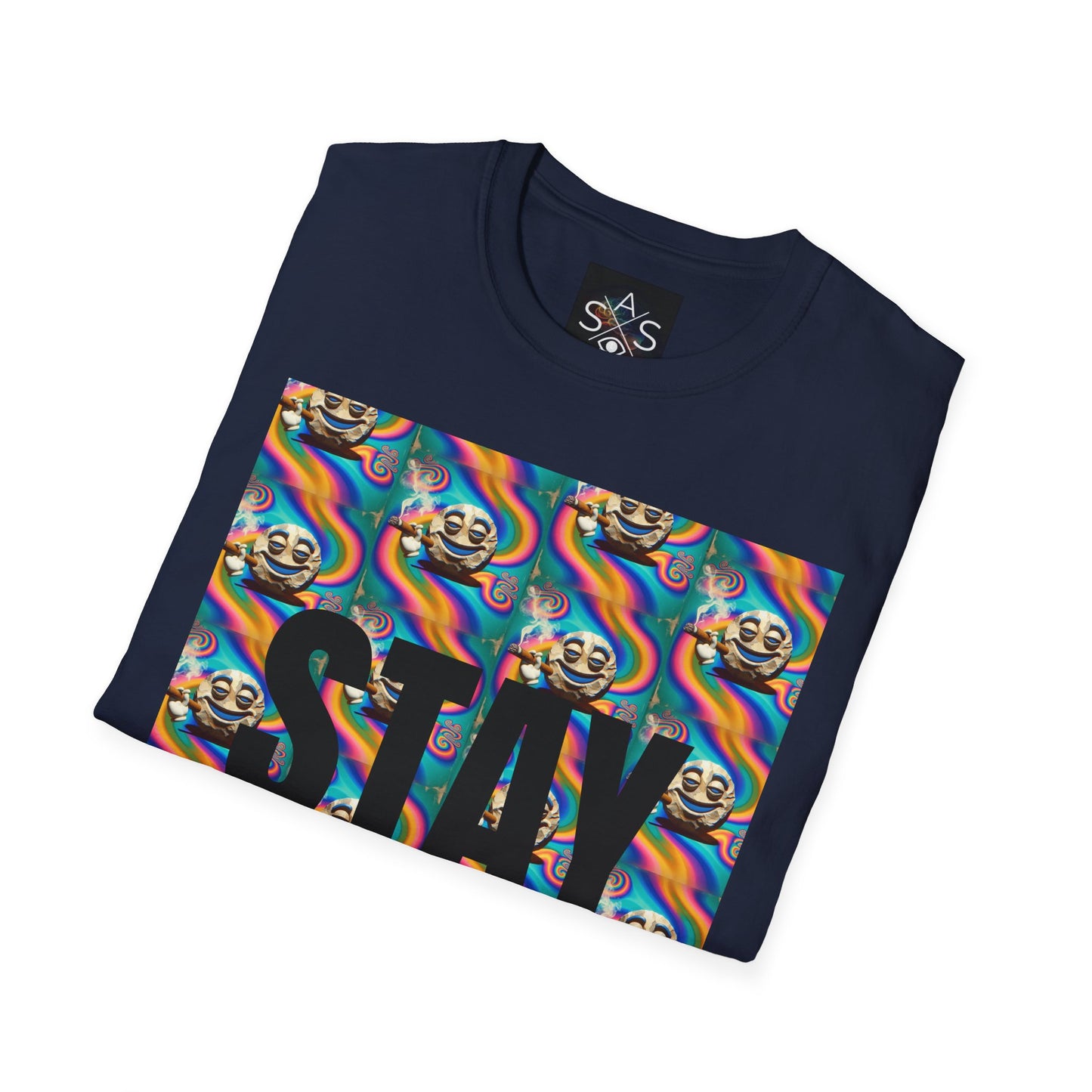 Stay Stoned Unisex Softstyle T-Shirt - Retro Vibe Graphic Tee for Fun Gatherings
