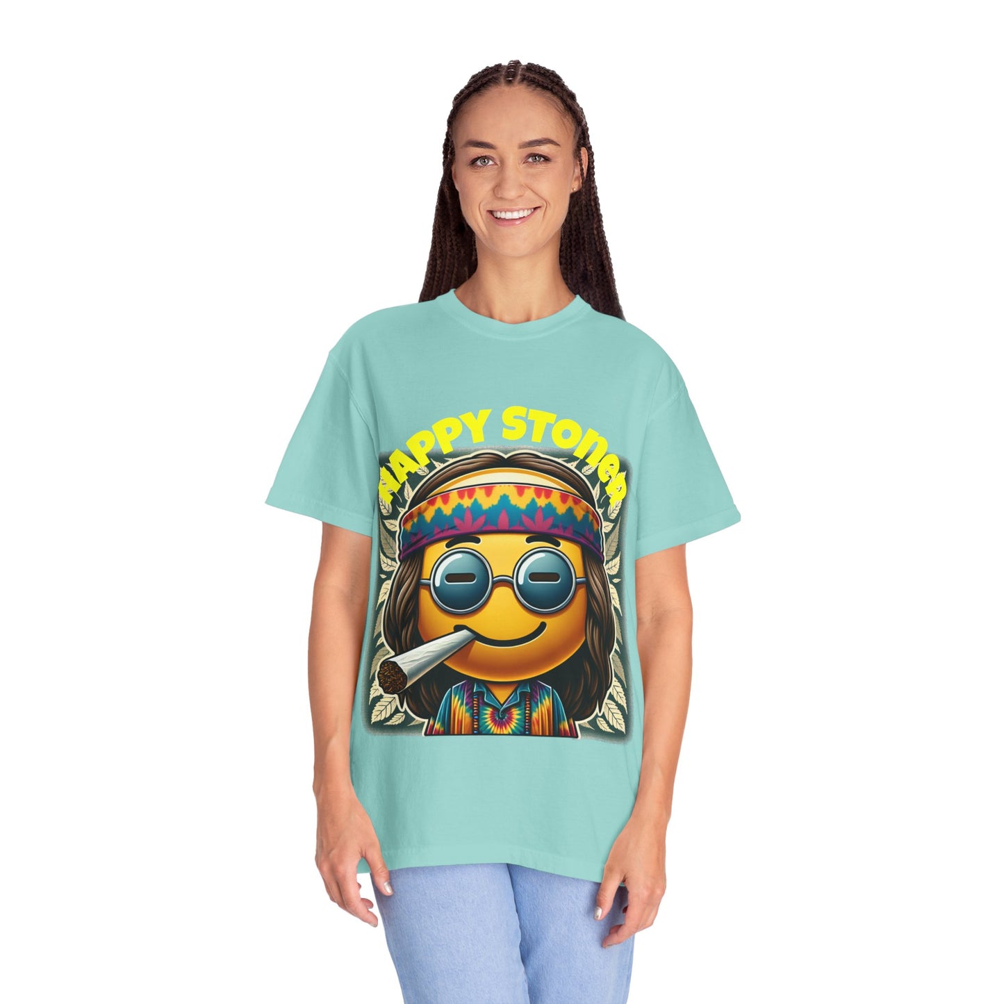 Happy Stoner Unisex Garment-Dyed T-Shirt | Chill Vibe Tee for Budding Enthusiasts