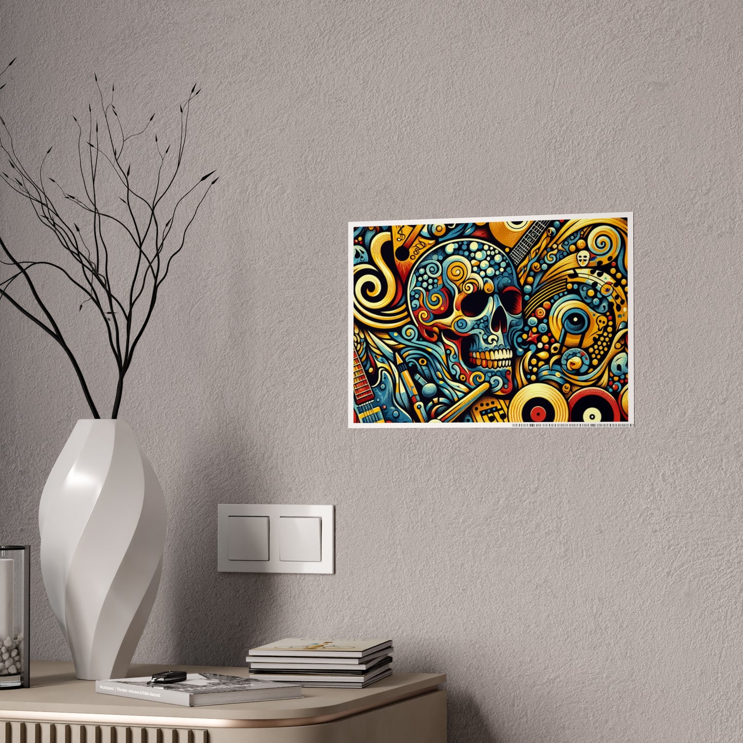 Skull Rock N Roll Gloss Posters