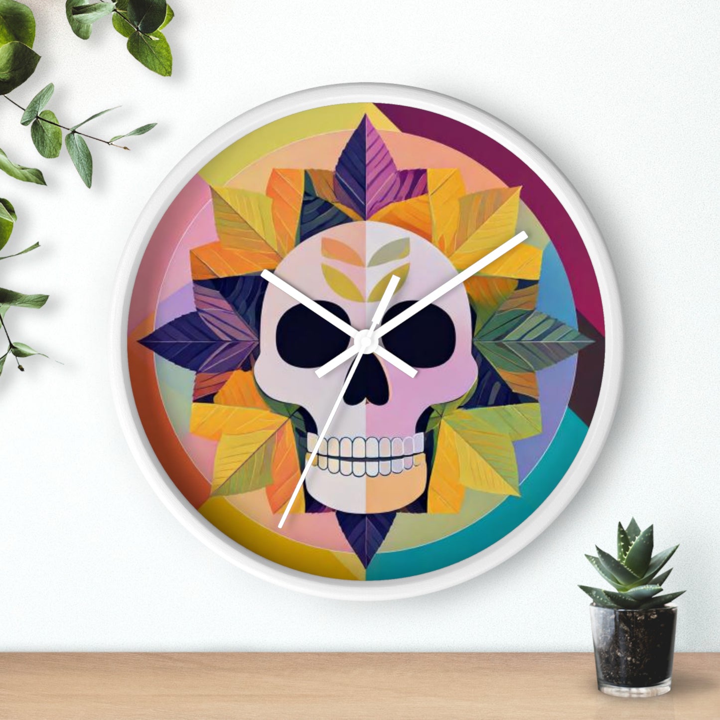 Sugar Skull Bloom Wall Clock