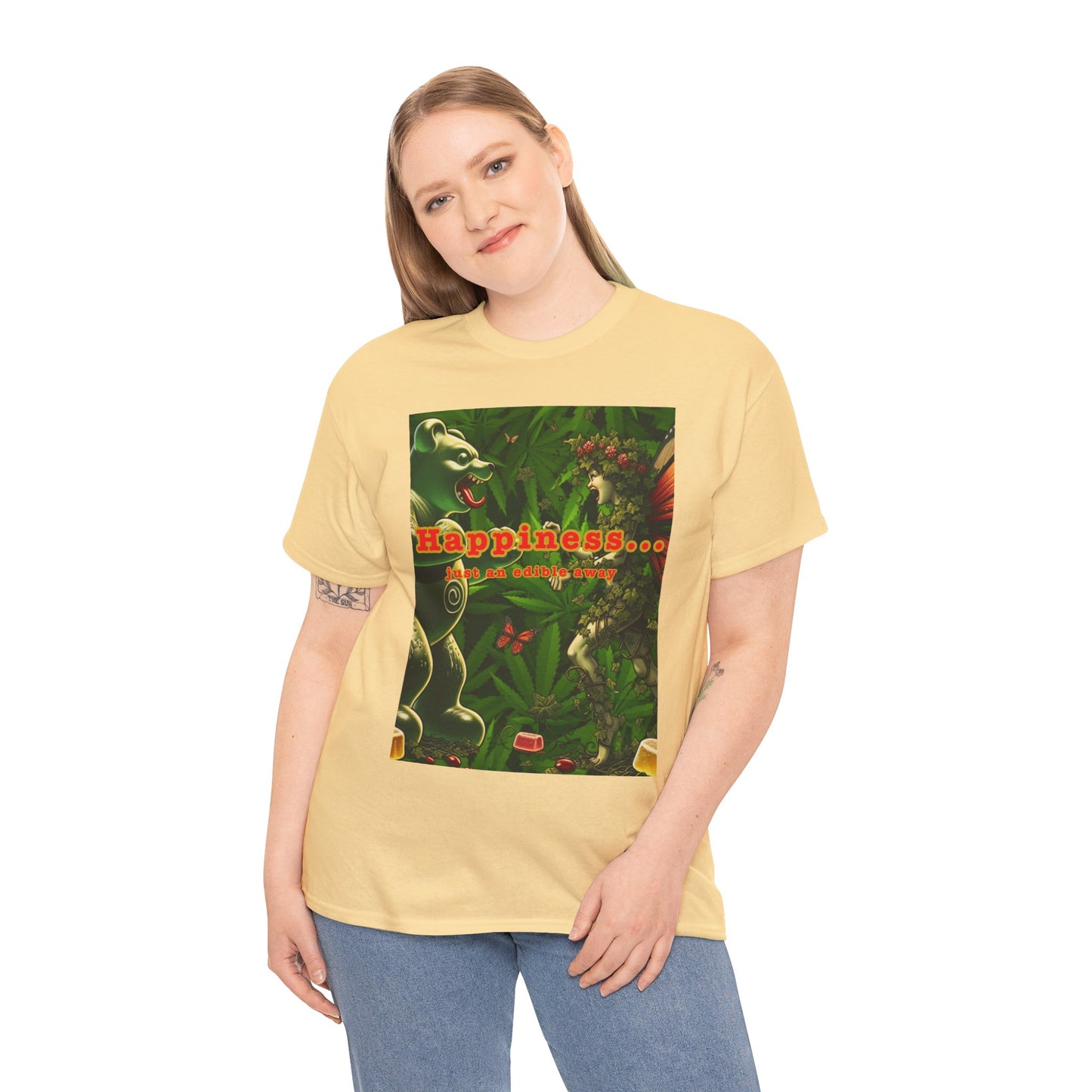 Happiness Jungle Unisex Heavy Cotton Tee, Graphic T-Shirt, Nature Lover Gift, Summer Wardrobe Essential, Unisex Casual Wear