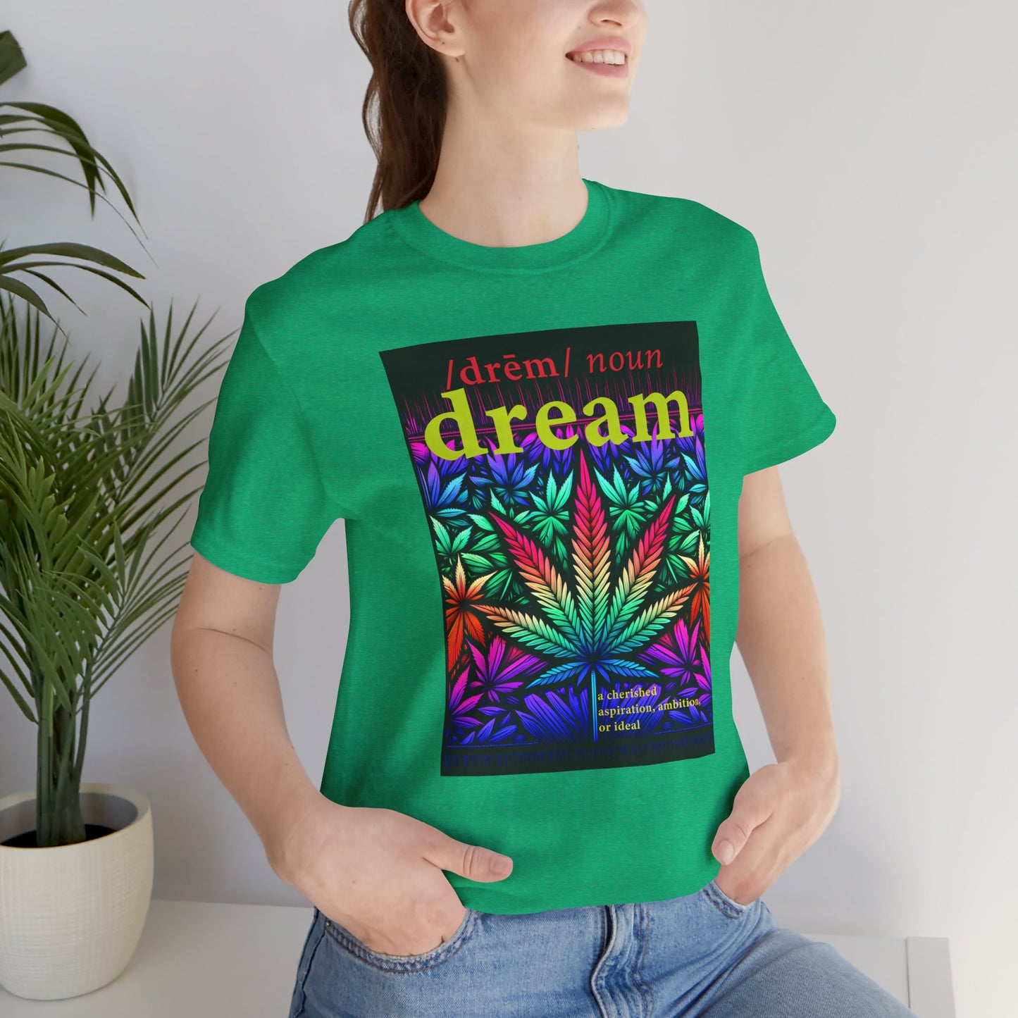 Dream Inspired Unisex Jersey Tee - Vibrant Cannabis Graphic T-Shirt