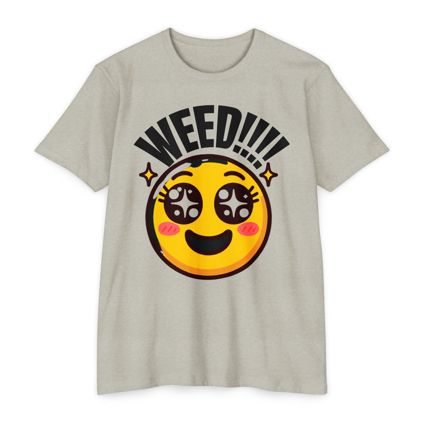 Fun Weed Smiley Face T-Shirt for Cannabis Lovers