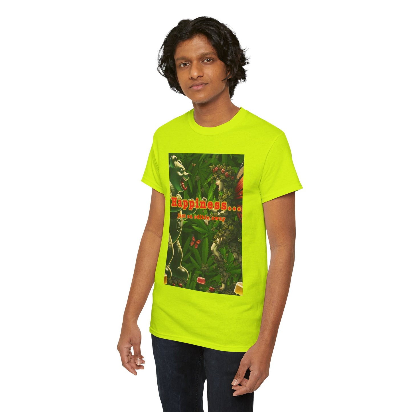 Happiness Jungle Unisex Heavy Cotton Tee, Graphic T-Shirt, Nature Lover Gift, Summer Wardrobe Essential, Unisex Casual Wear
