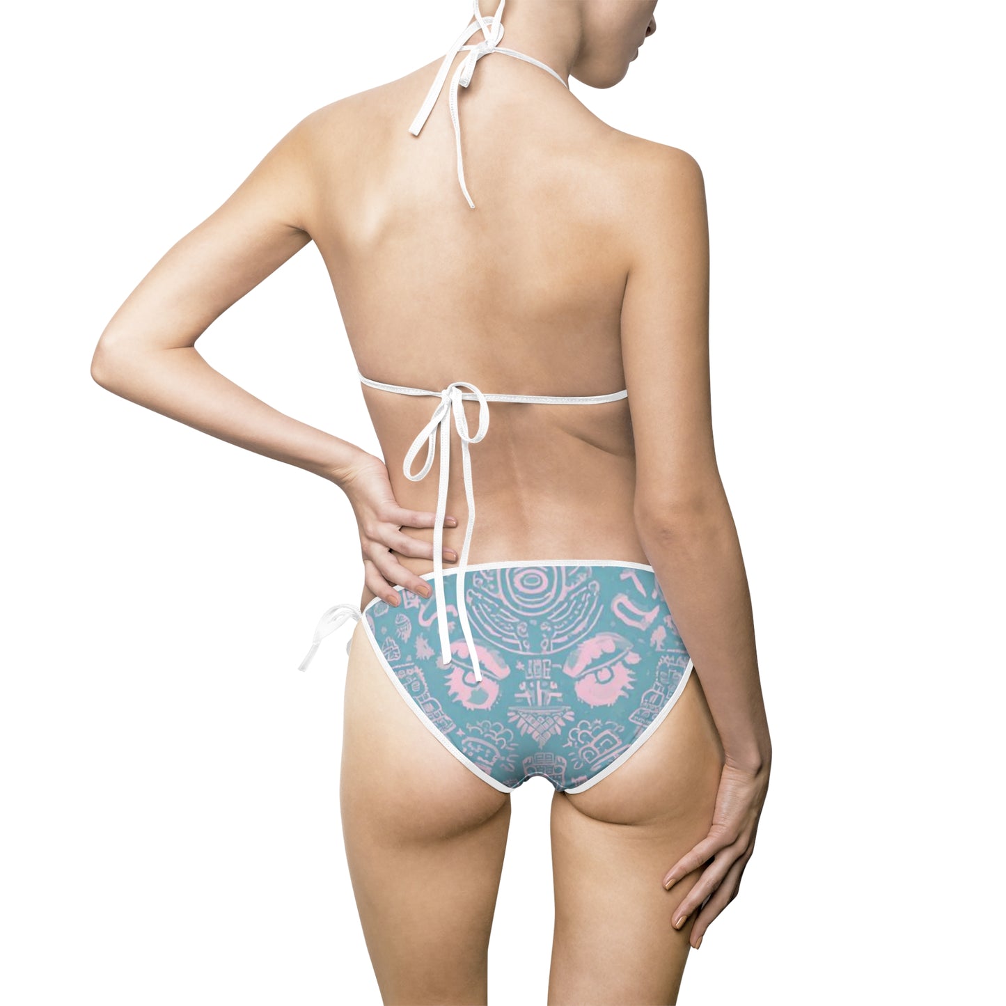 Trendy Women's Bikini Swimsuit - Fun Tropical Print for Summer Vibes