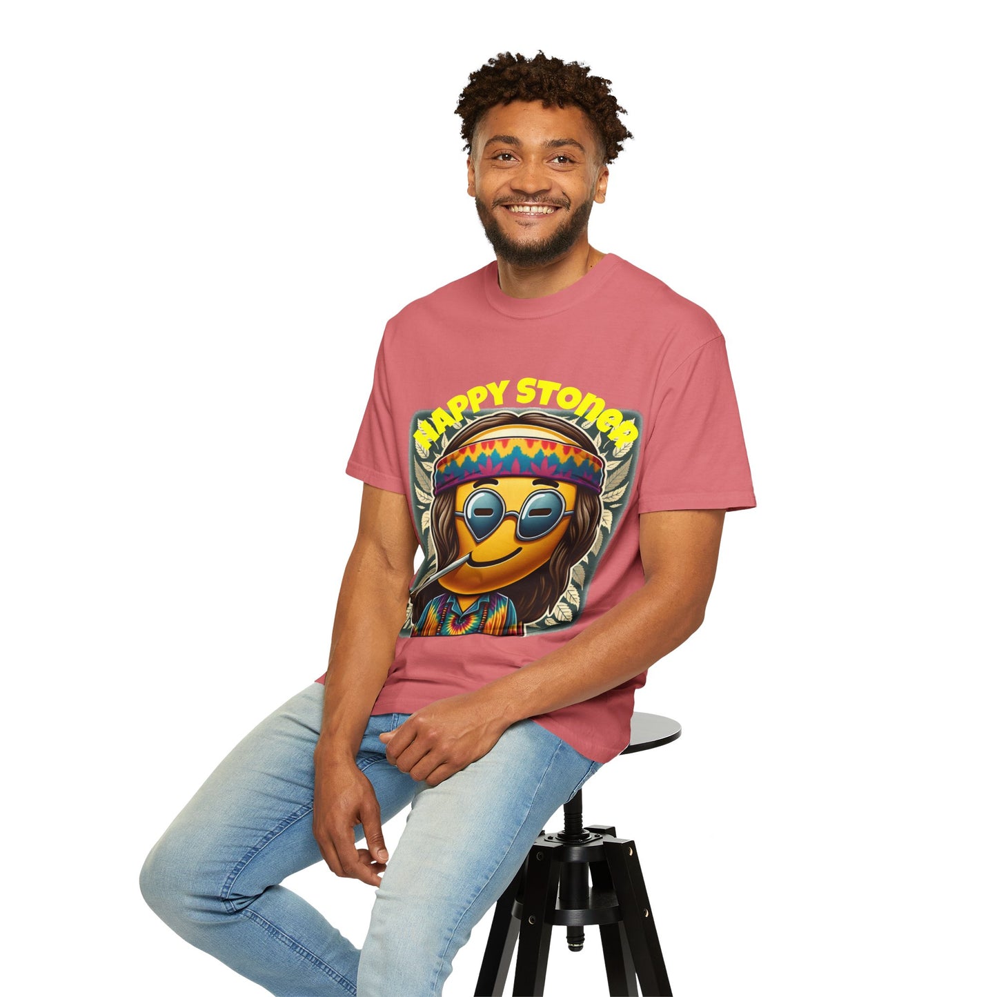 Happy Stoner Unisex Garment-Dyed T-Shirt | Chill Vibe Tee for Budding Enthusiasts