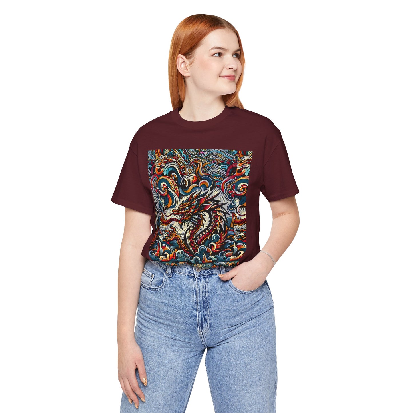 Vibrant Dragon Graphic Tee - Unisex Jersey Short Sleeve Shirt