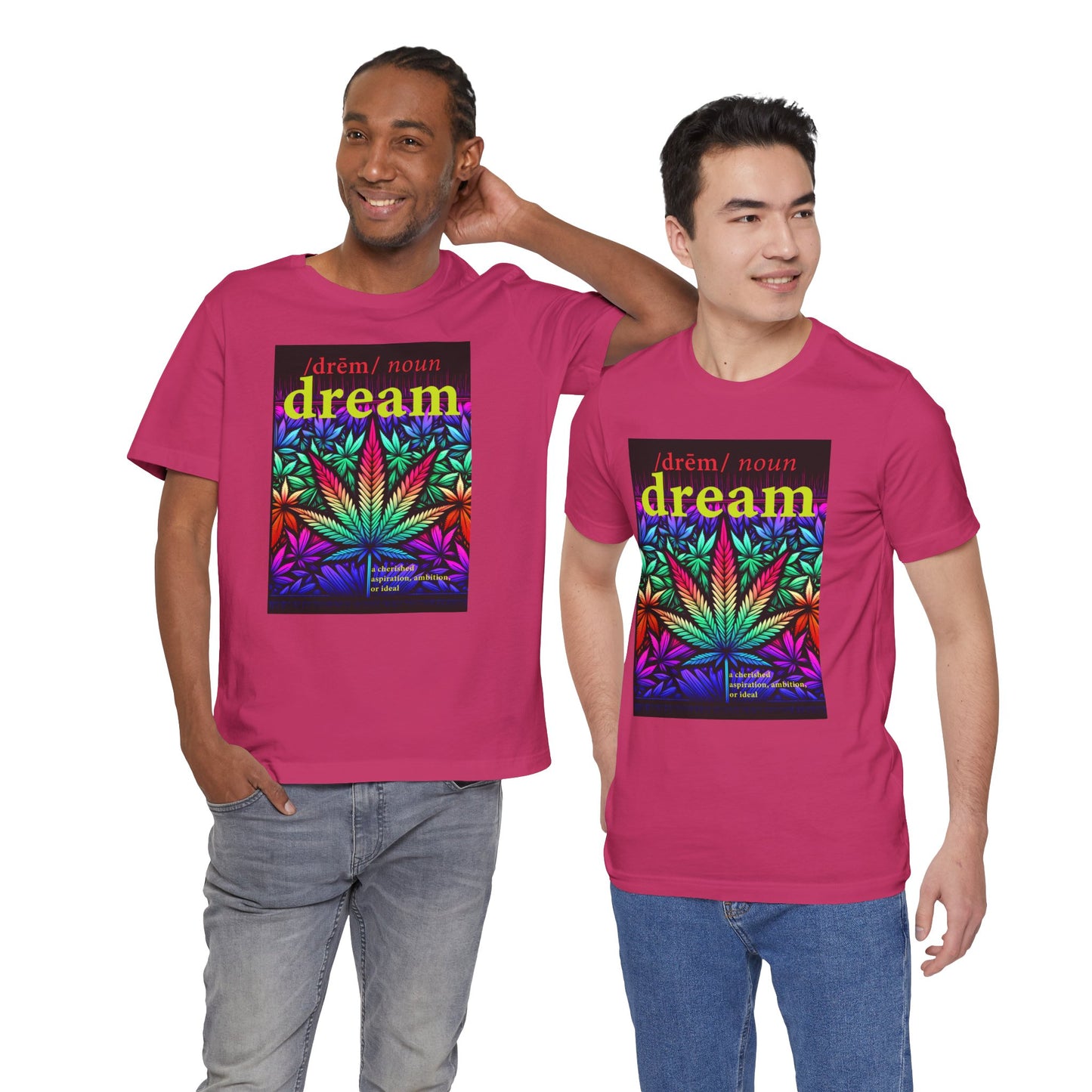 Dream Inspired Unisex Jersey Tee - Vibrant Cannabis Graphic T-Shirt